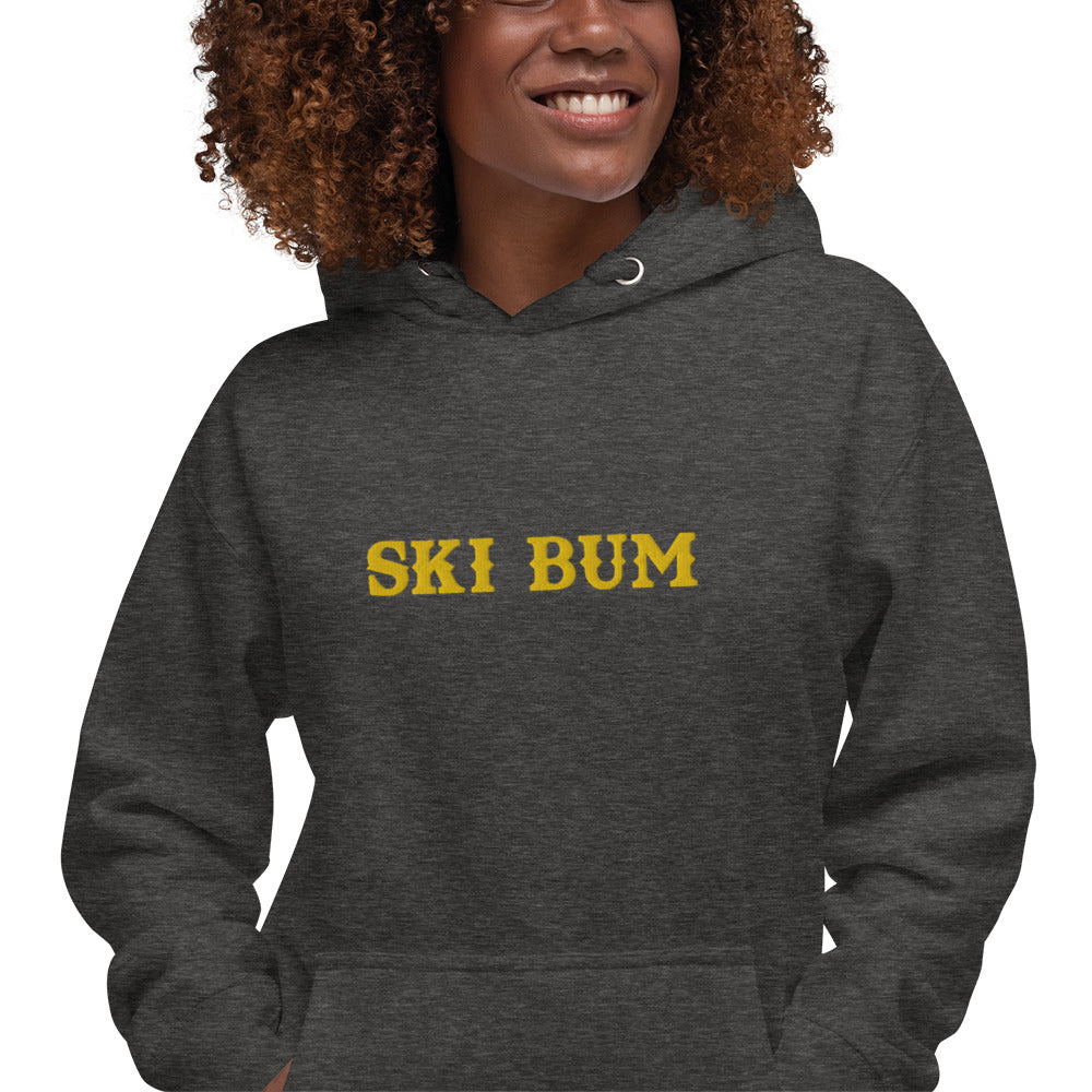 Sweat à capuche unisexe en coton Ski Bum Gold brodé