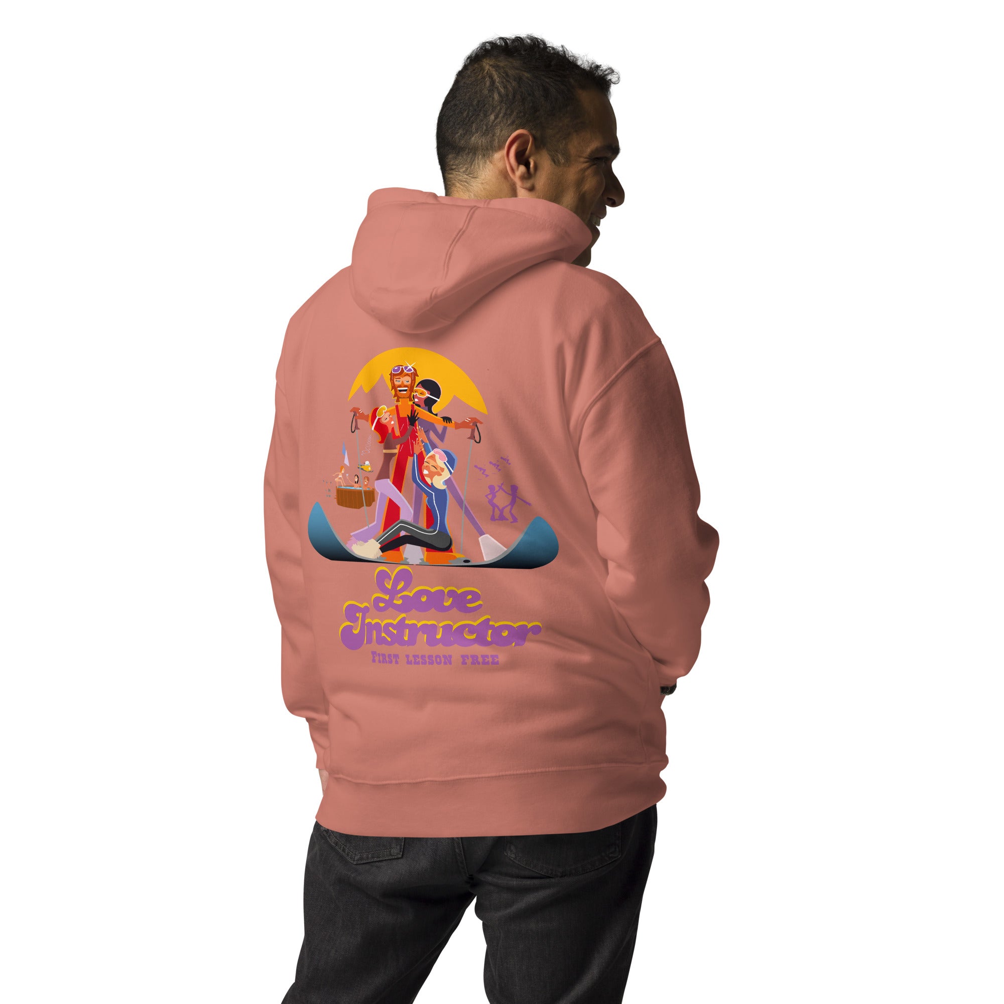 Sweat à capuche unisexe en coton Love Instructor First Lesson free grand motif dans le dos
