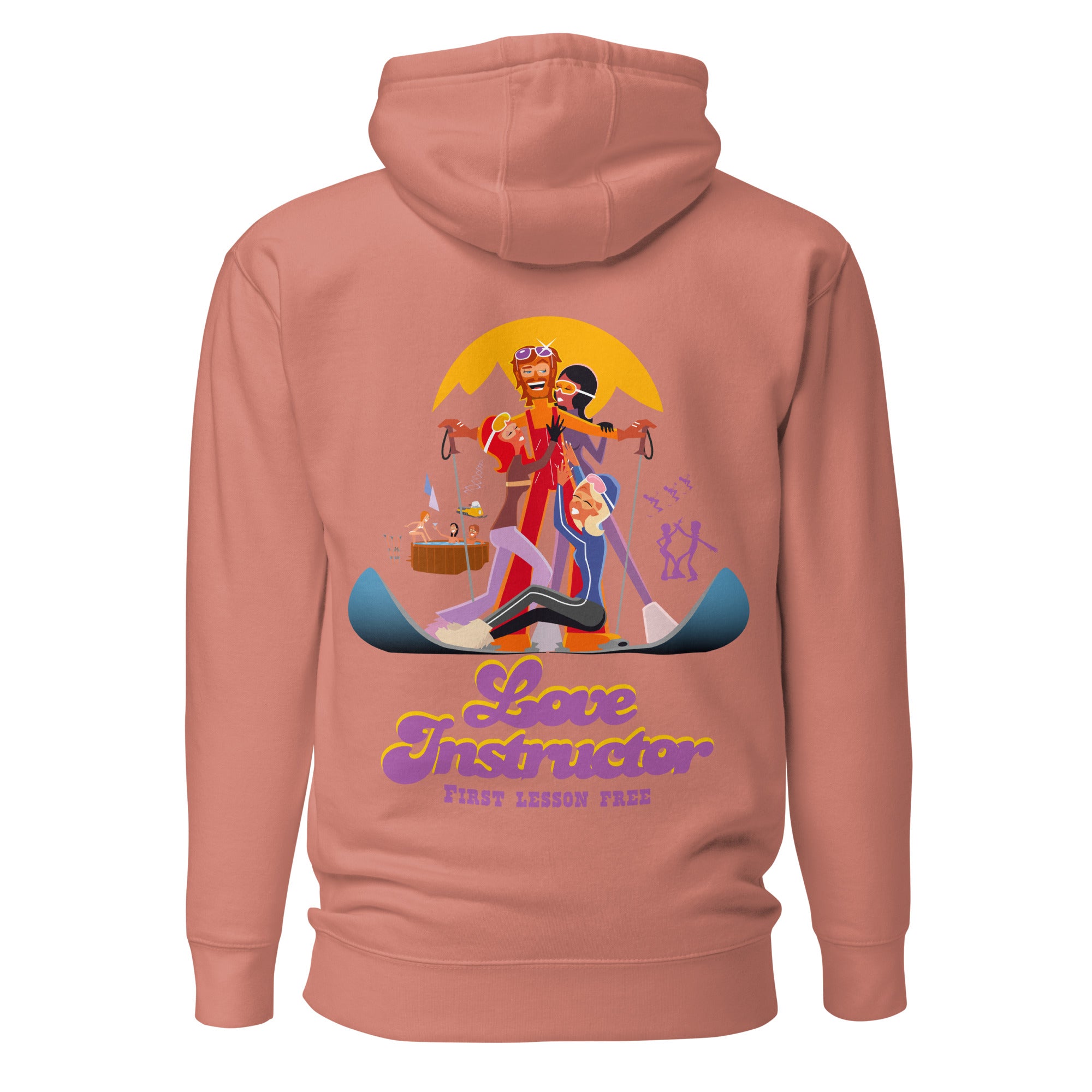 Sweat à capuche unisexe en coton Love Instructor First Lesson free grand motif dans le dos