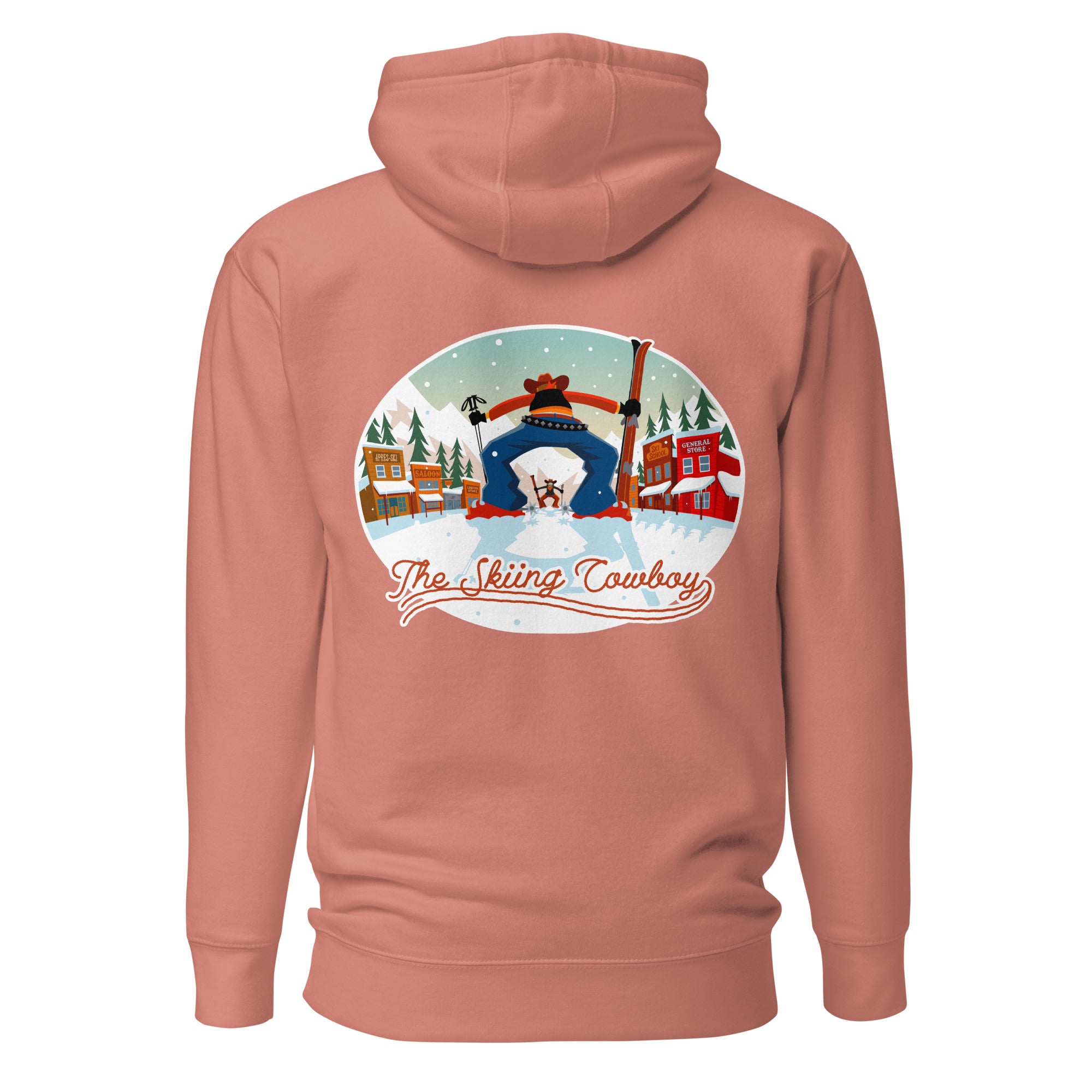 Sweat à capuche unisexe en coton Ski Fight at OK Corral (face & dos)