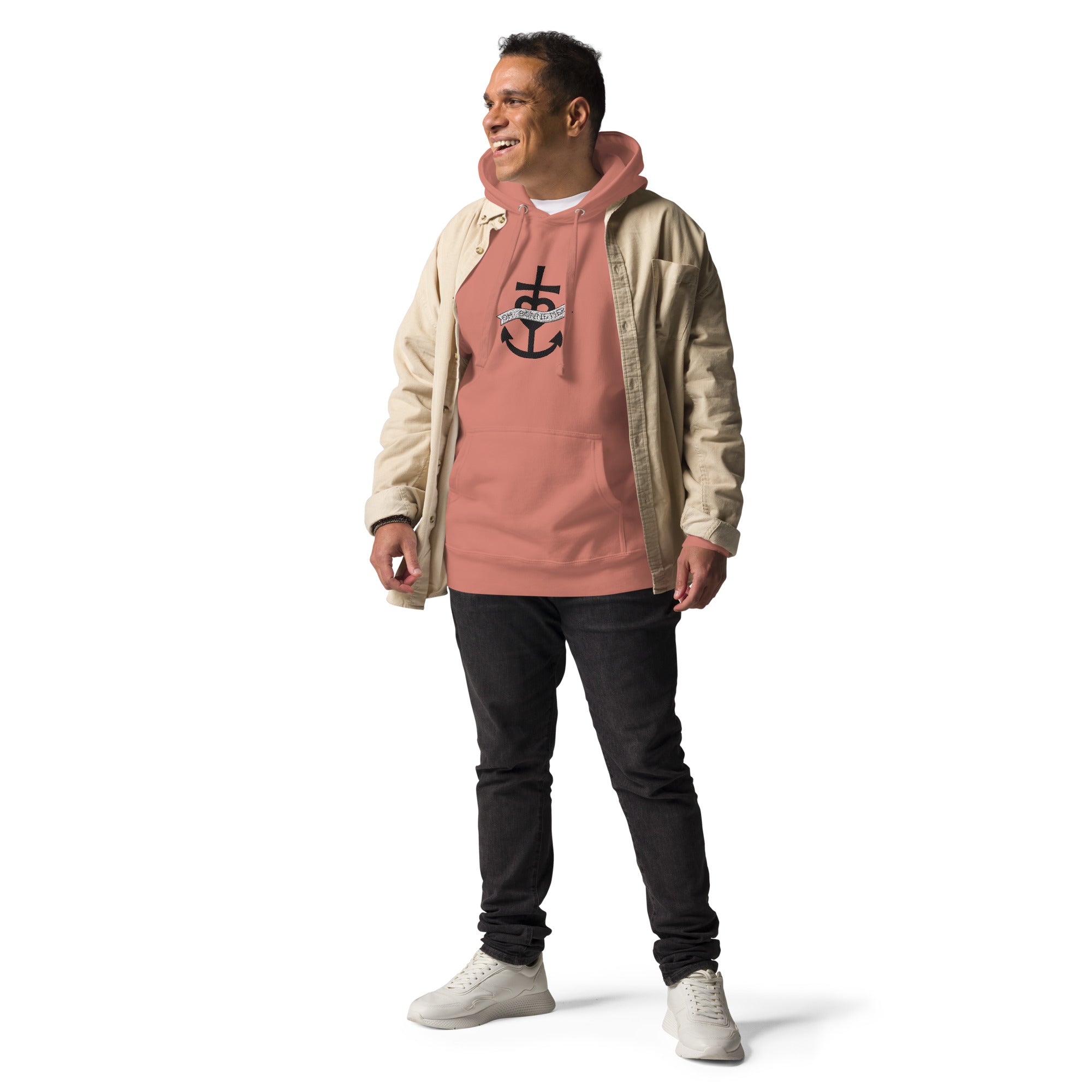 Sweat à capuche unisexe en coton Oh Bonne Mer 1 grand motif brodé