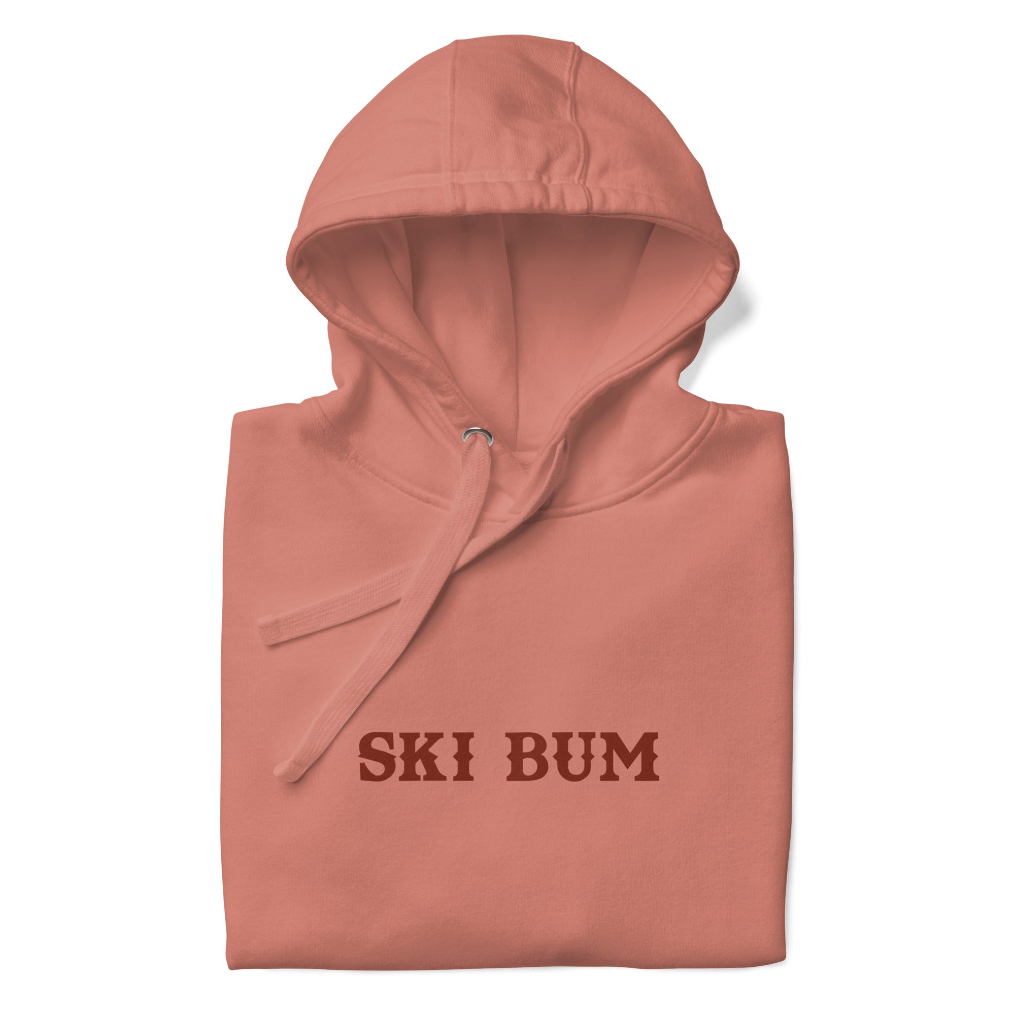 Sweat à capuche unisexe en coton Ski Bum texte foncé (face & dos)