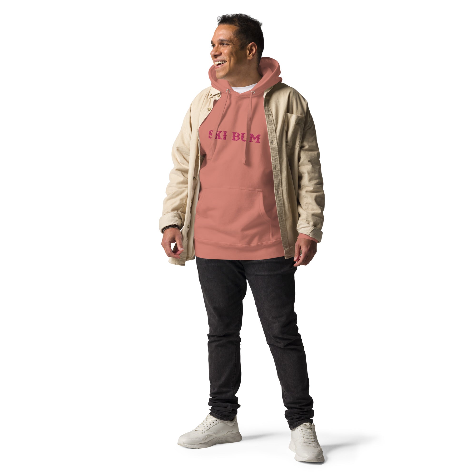 Sweat à capuche unisexe en coton Ski Bum Flamingo brodé