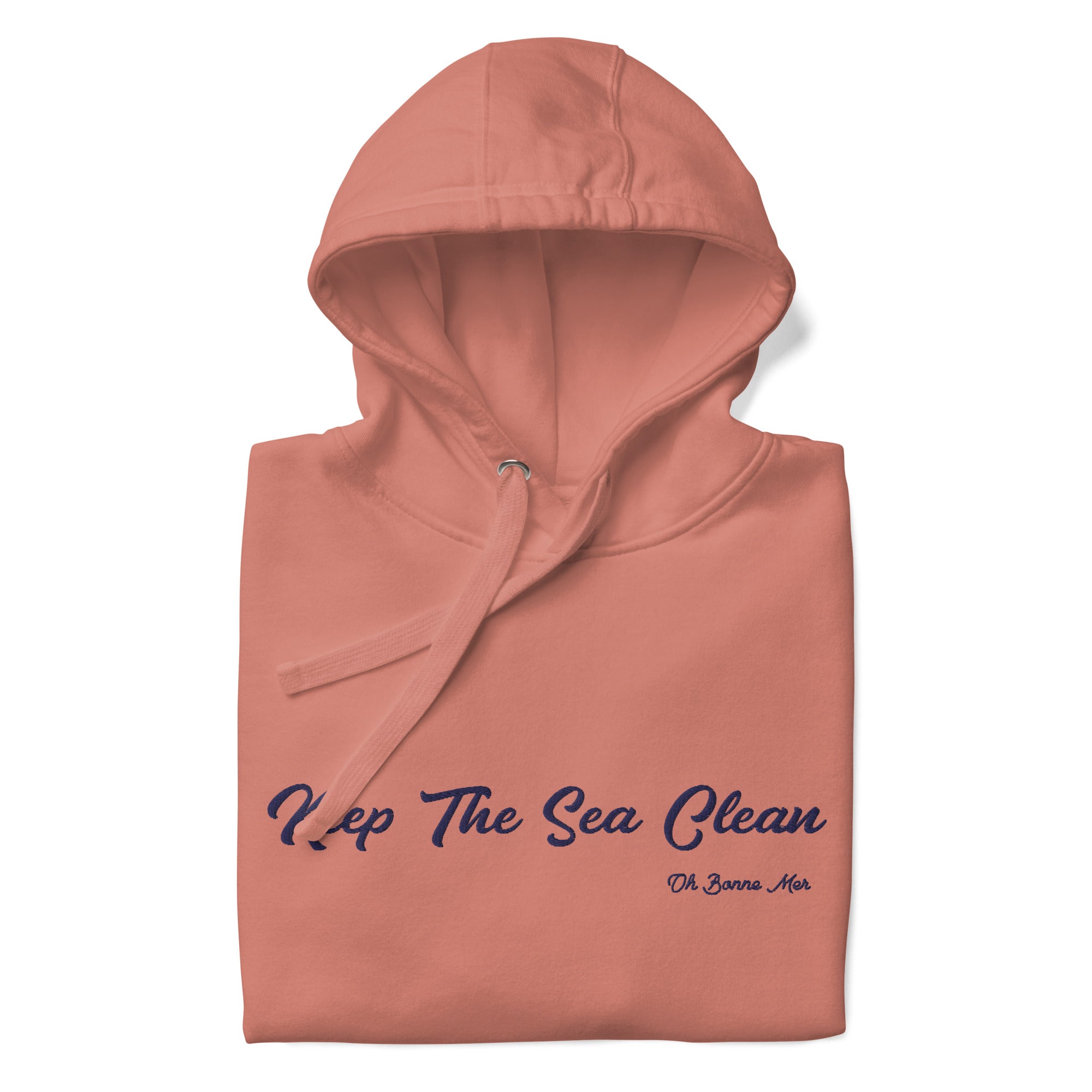 Sweat à capuche unisexe en coton Keep The Sea Clean grand motif brodé navy