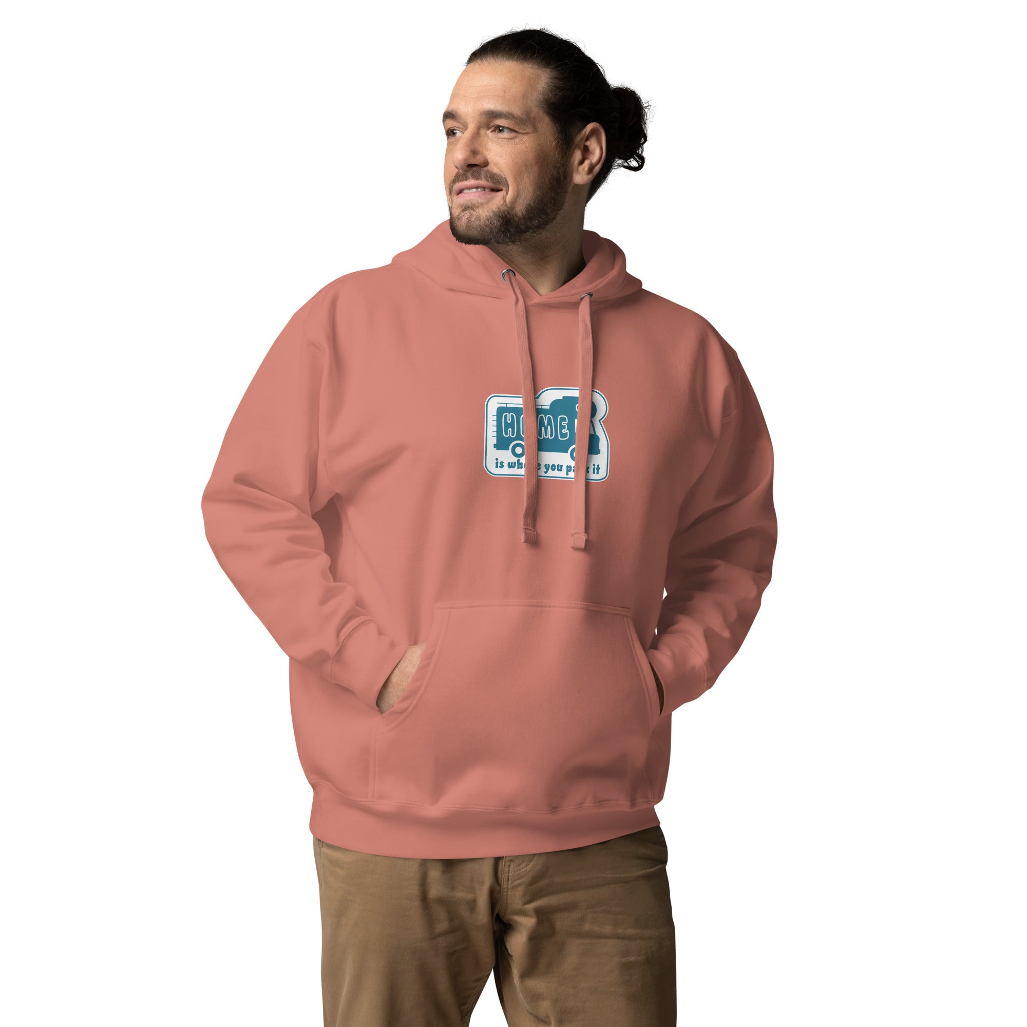 Unisex Cotton Hoodie Blue Camper Van Home is where you park it