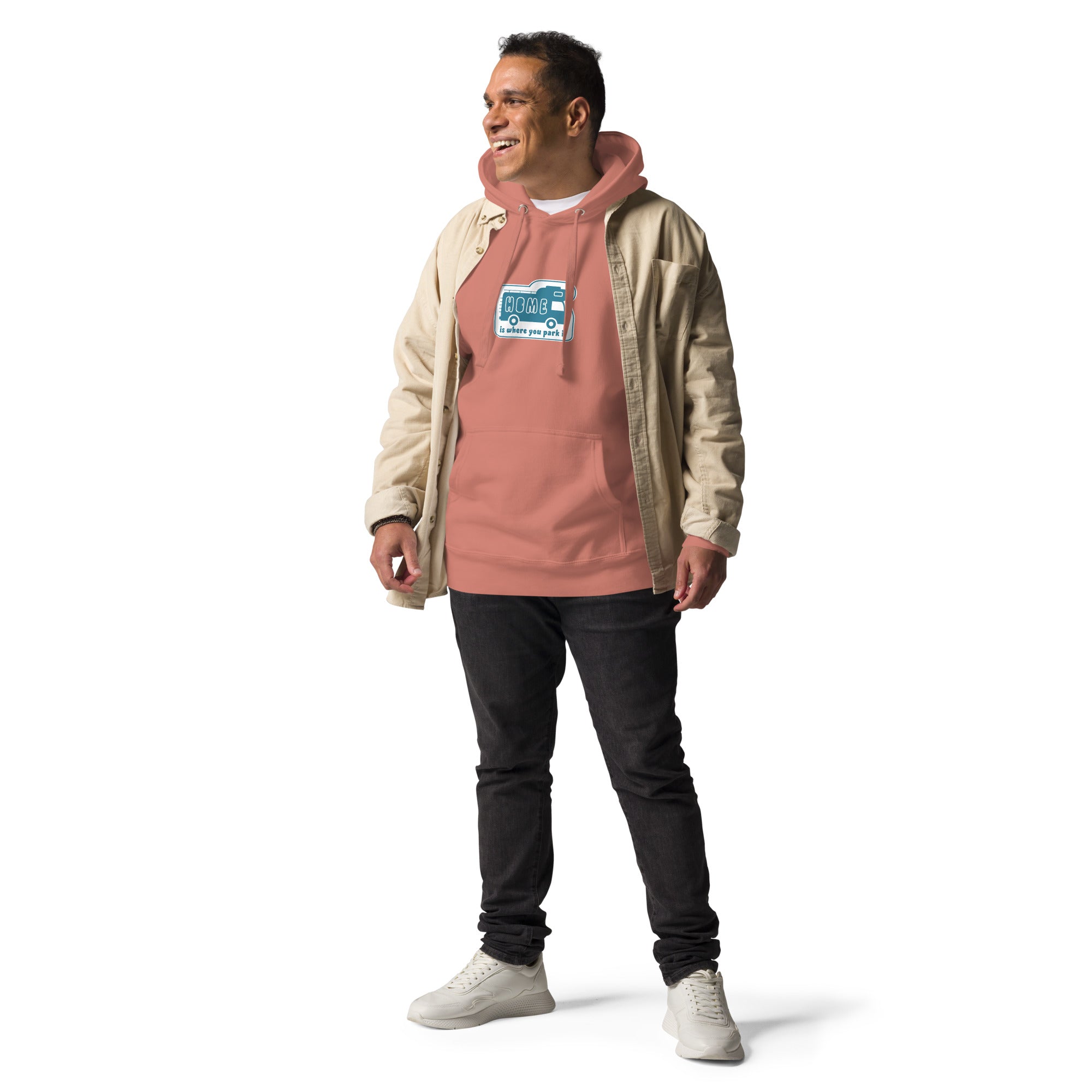 Unisex Cotton Hoodie Blue Camper Van Home is where you park it