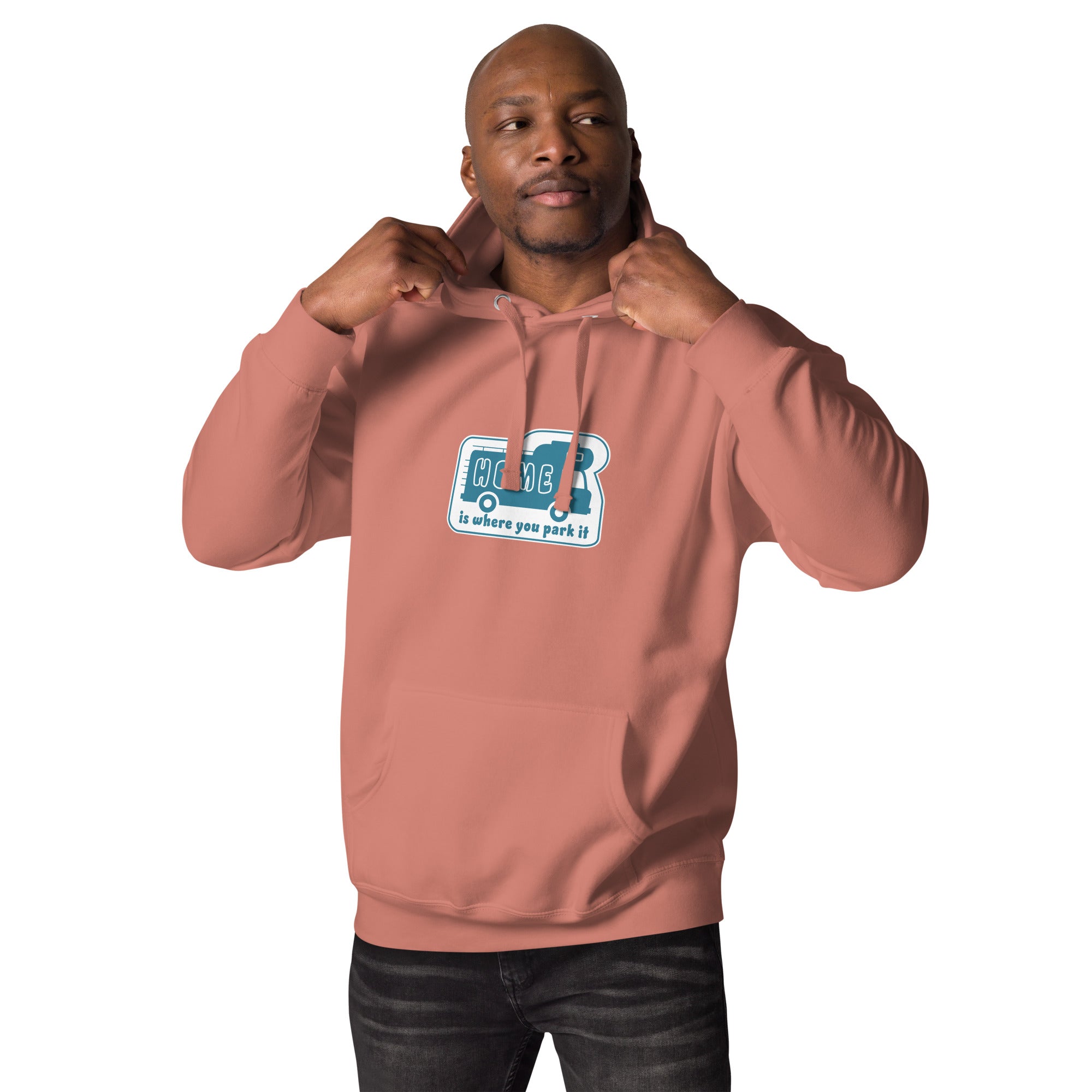 Unisex Cotton Hoodie Blue Camper Van Home is where you park it