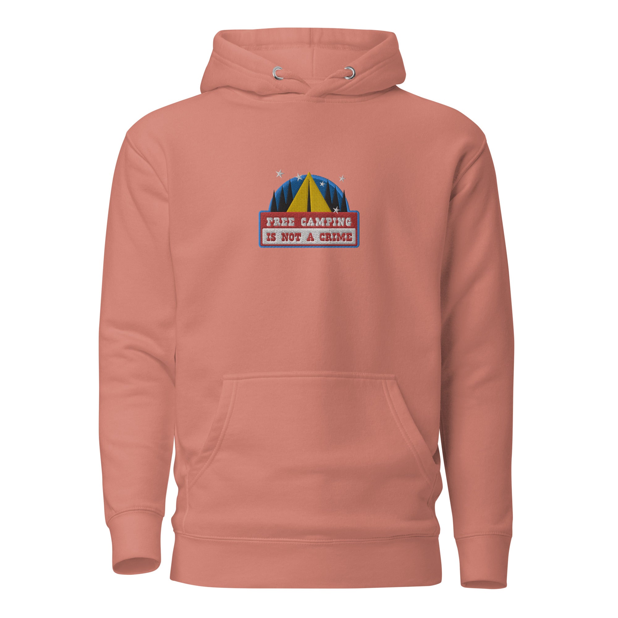 Unisex Cotton Hoodie Free camping is not a crime graphic embroidered pattern