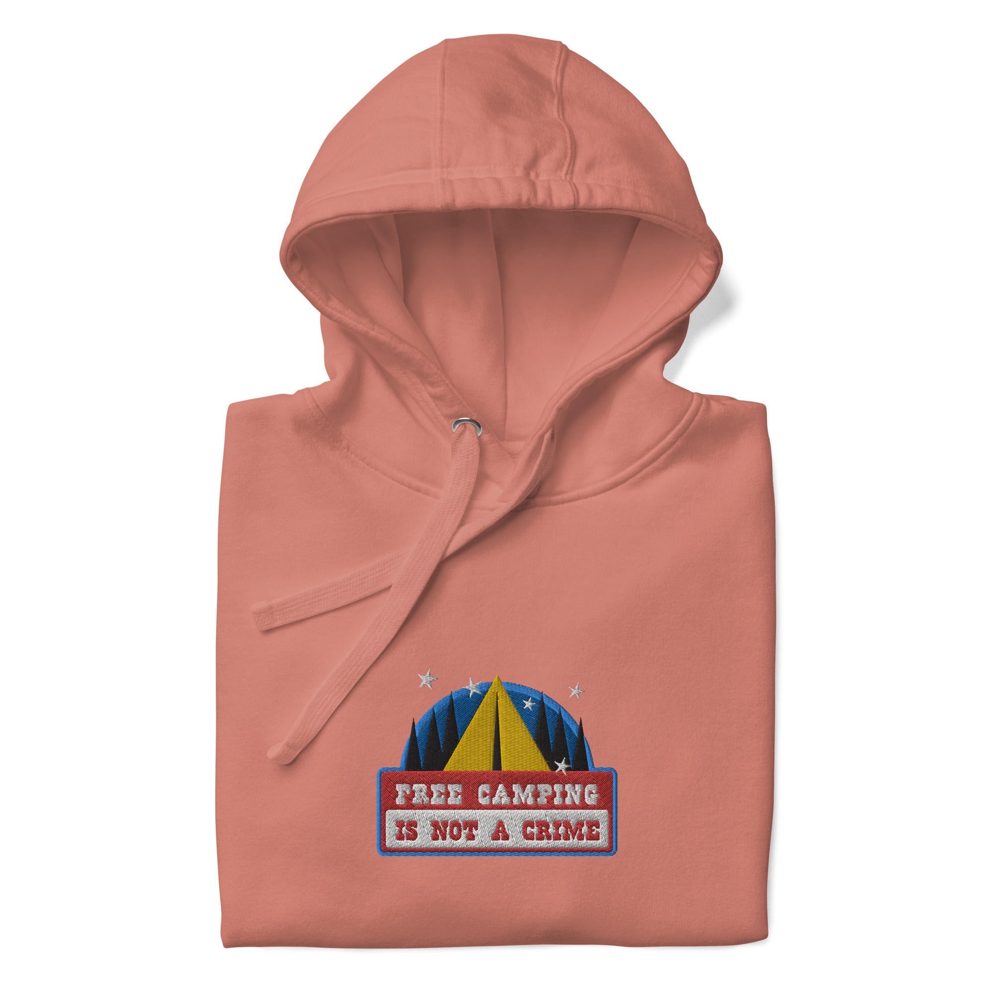 Unisex Cotton Hoodie Free camping is not a crime graphic embroidered pattern