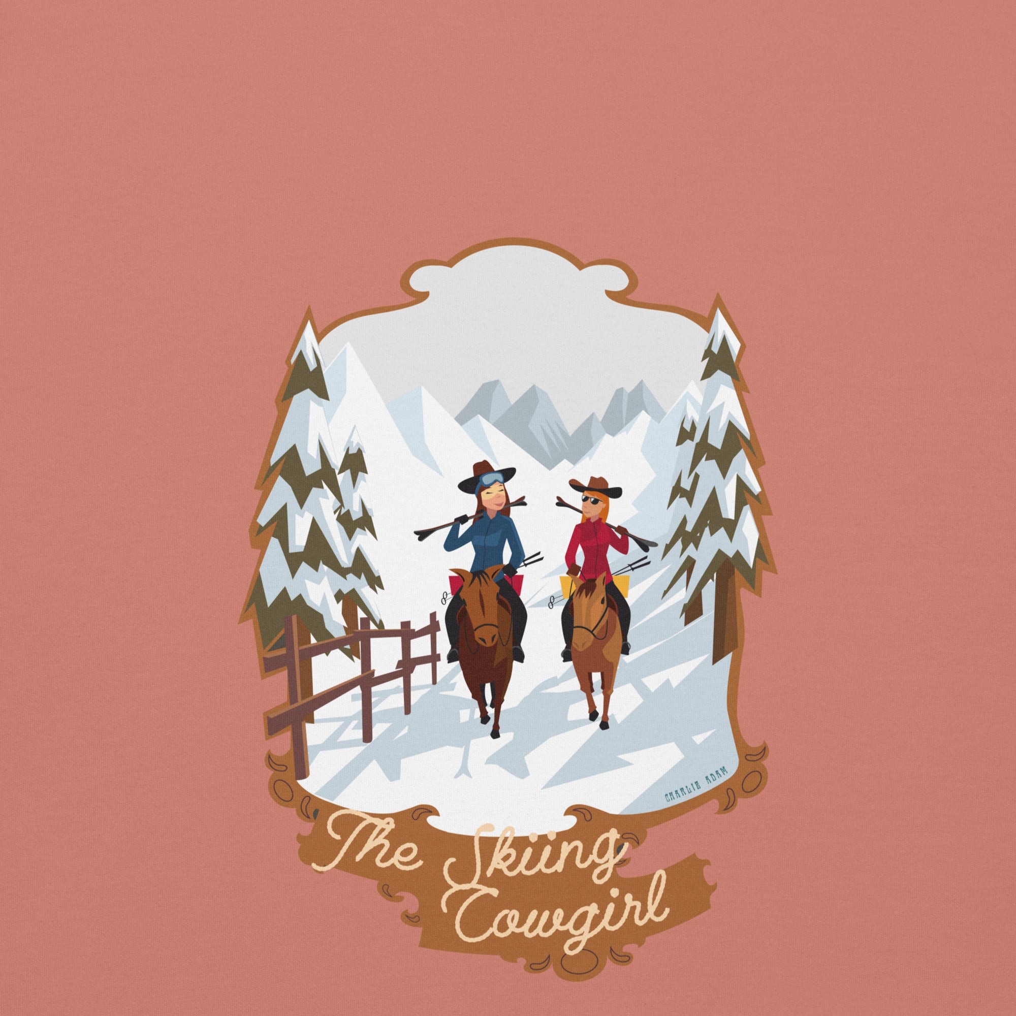 Sweat à capuche unisexe en coton The Skiing Cowgirl