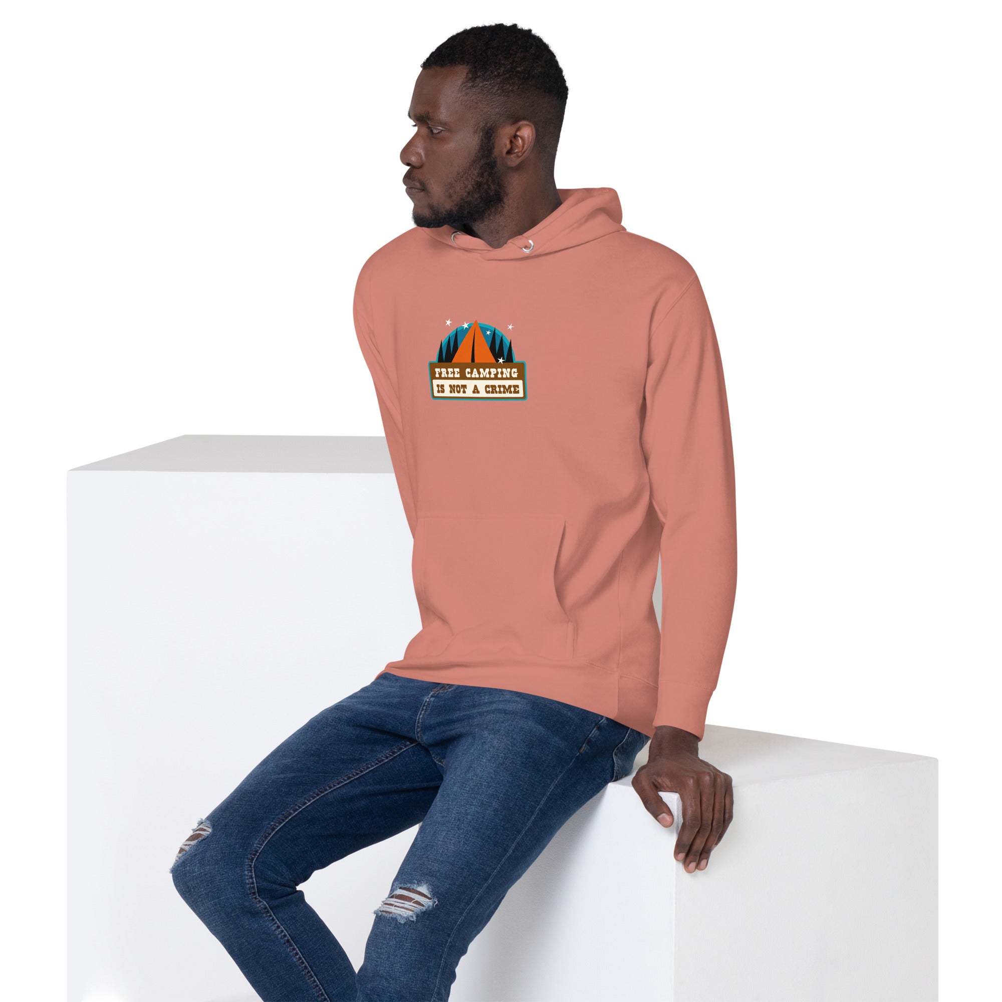 Unisex Cotton Hoodie Free camping is not a crime graphic