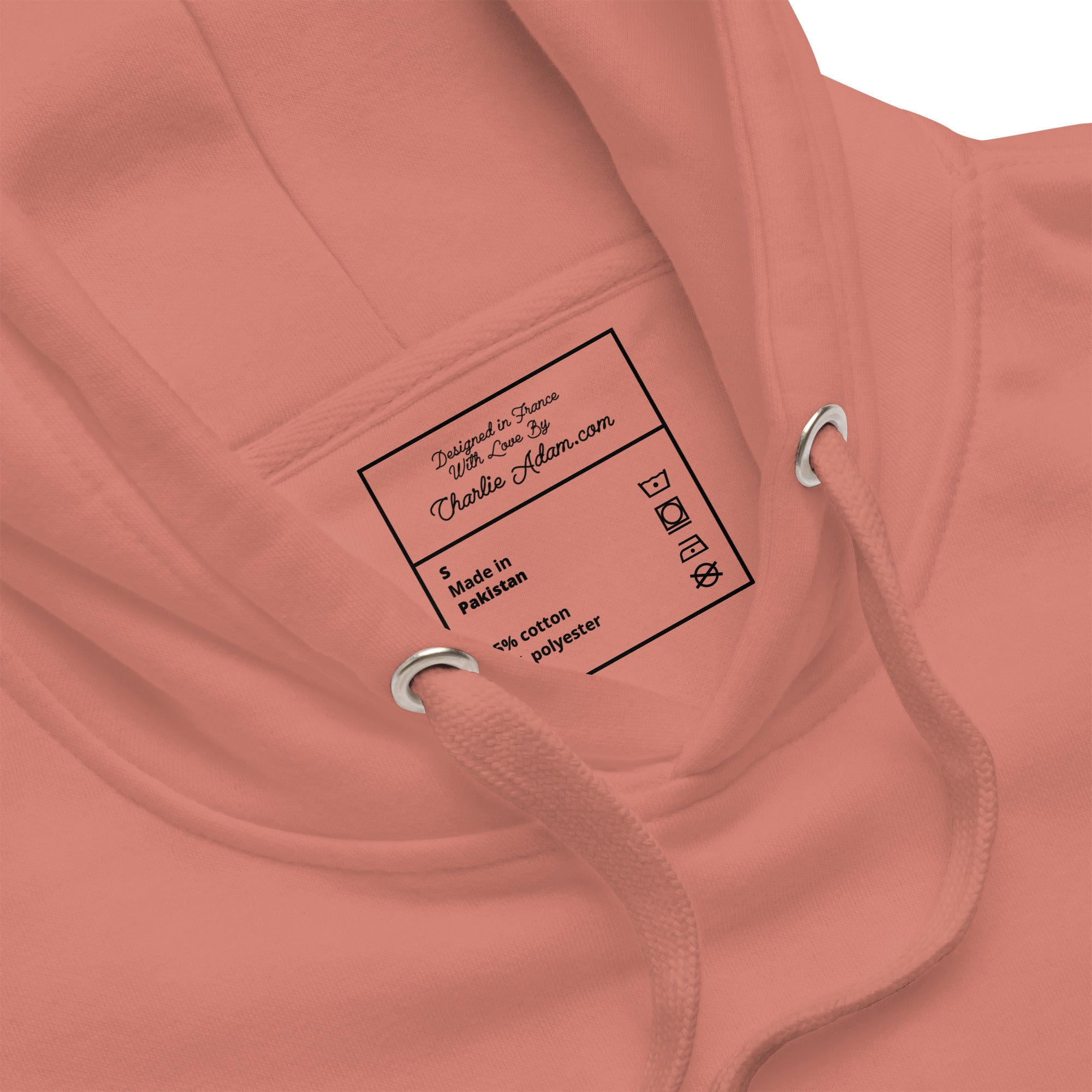 Sweat à capuche unisexe en coton Ski Bum texte foncé (face & dos)