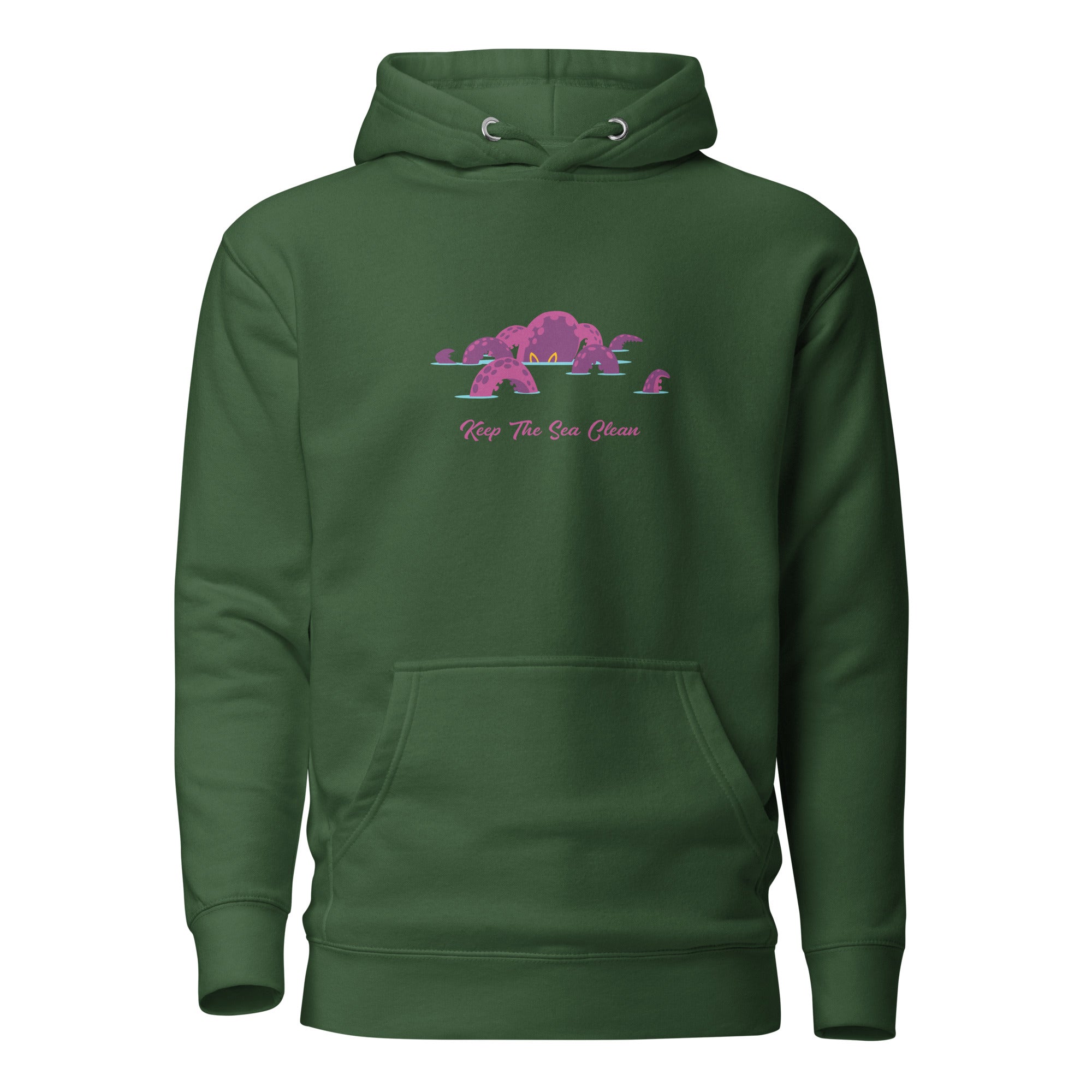 Unisex Cotton Hoodie Octopus Purple