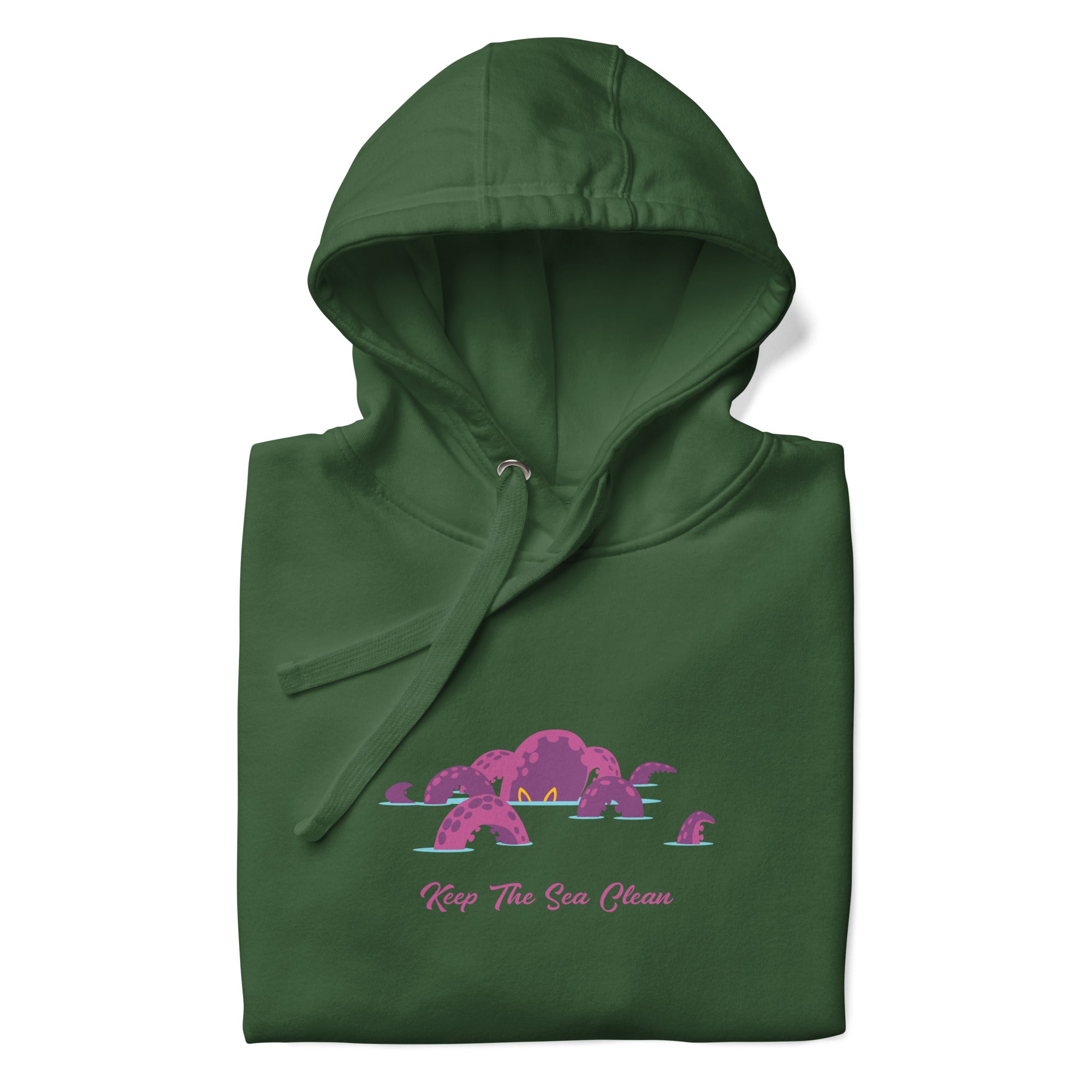 Unisex Cotton Hoodie Octopus Purple