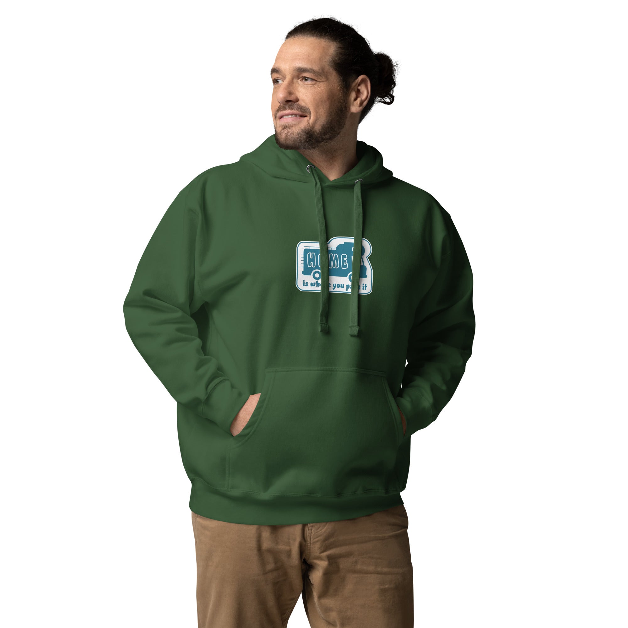 Unisex Cotton Hoodie Blue Camper Van Home is where you park it