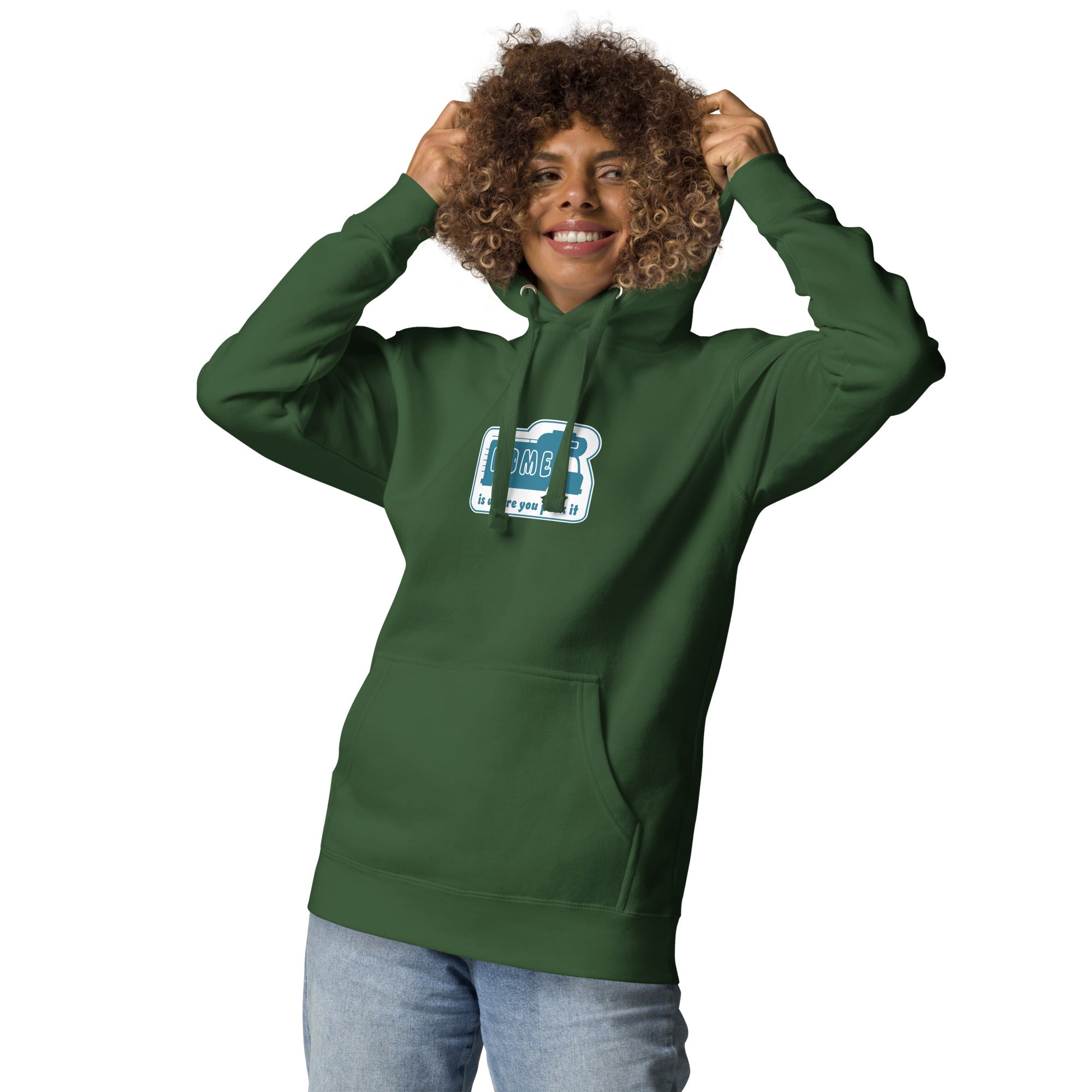 Unisex Cotton Hoodie Blue Camper Van Home is where you park it