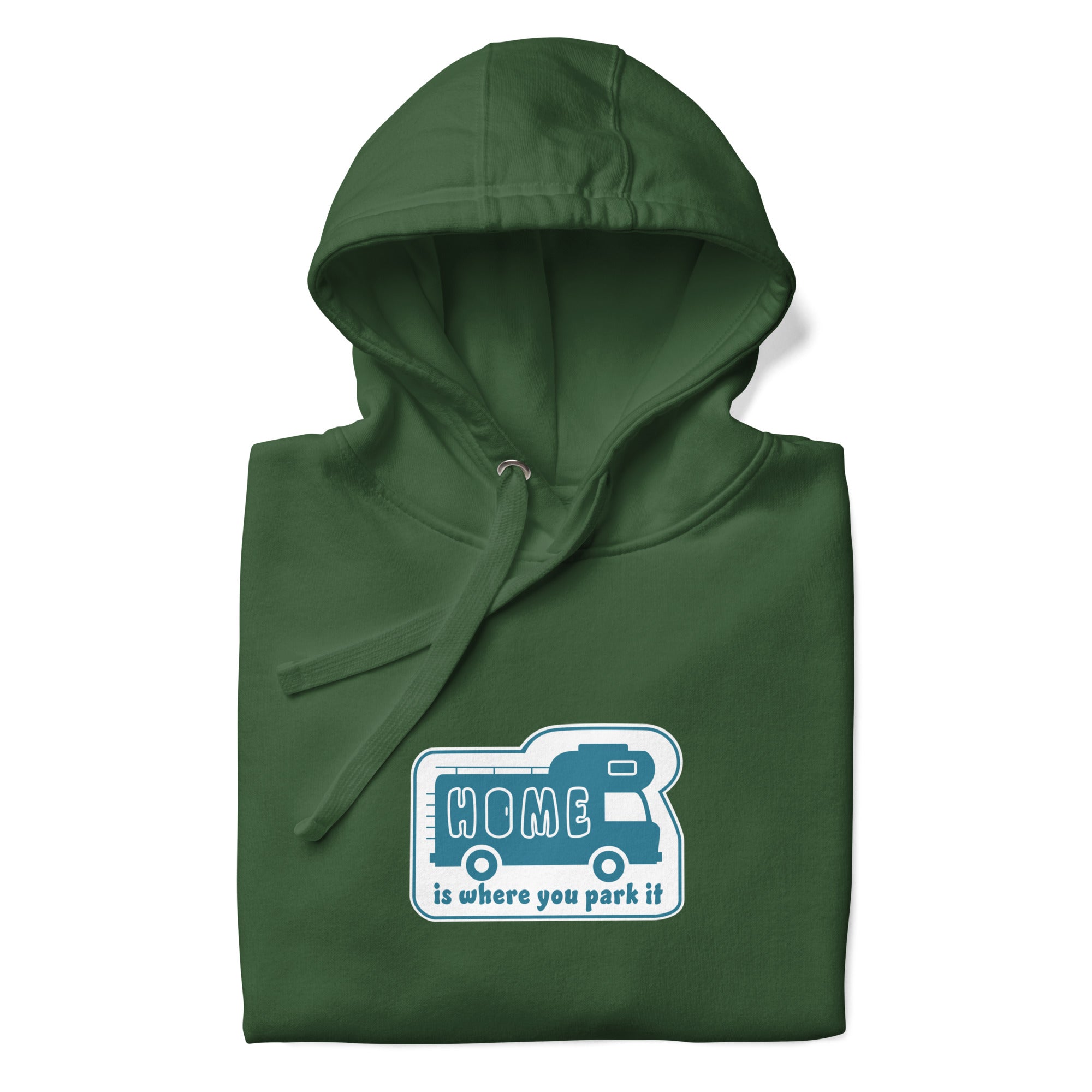 Unisex Cotton Hoodie Blue Camper Van Home is where you park it