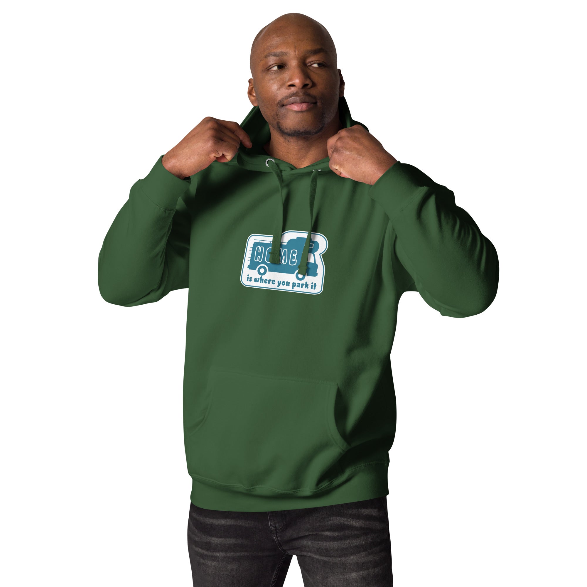 Unisex Cotton Hoodie Blue Camper Van Home is where you park it