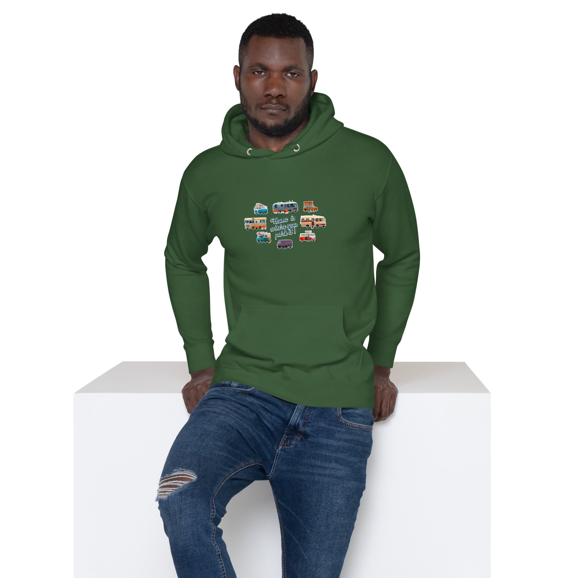 Unisex Cotton Hoodie Square Vintage Campers