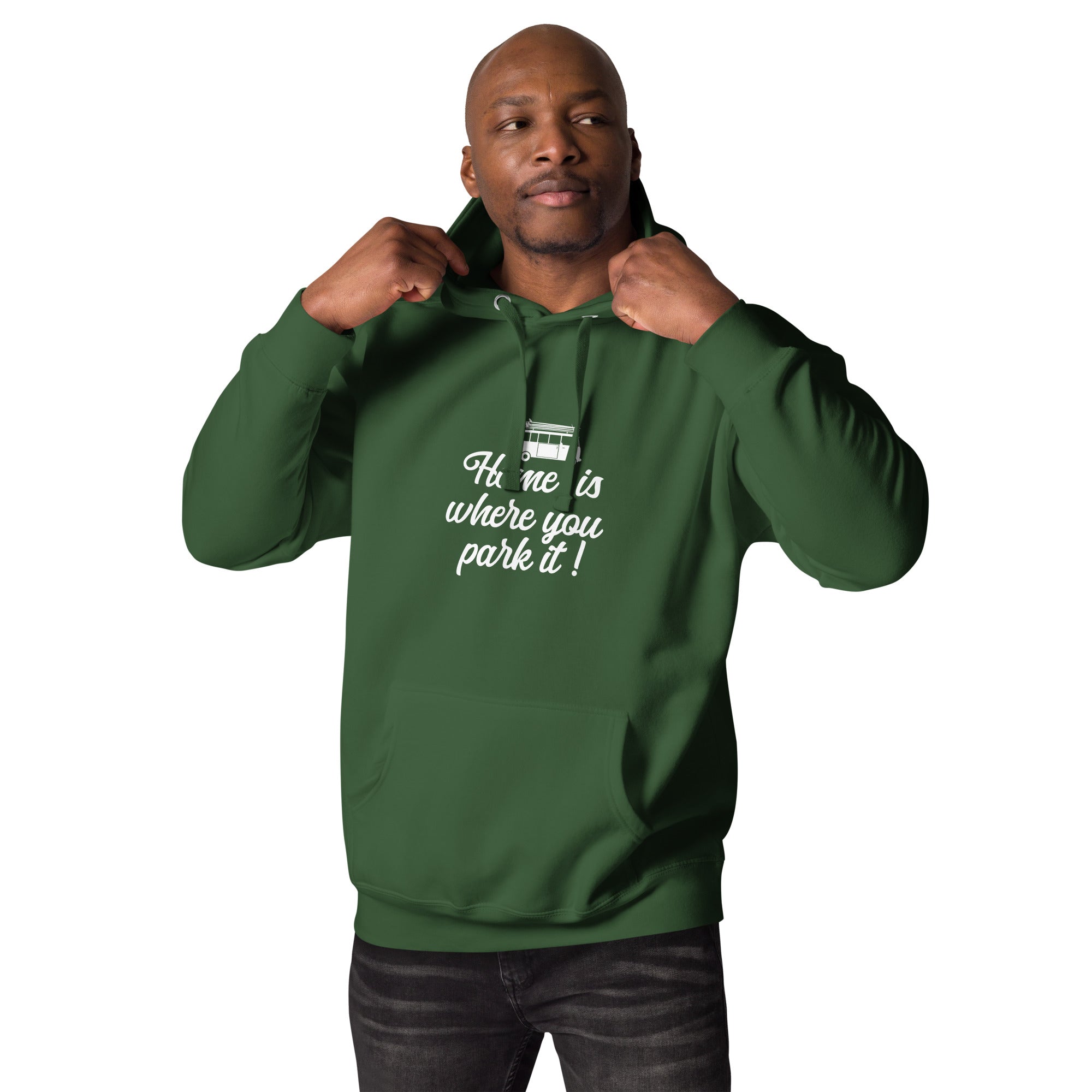 Unisex Cotton Hoodie White Surf Combi Home is where you park it