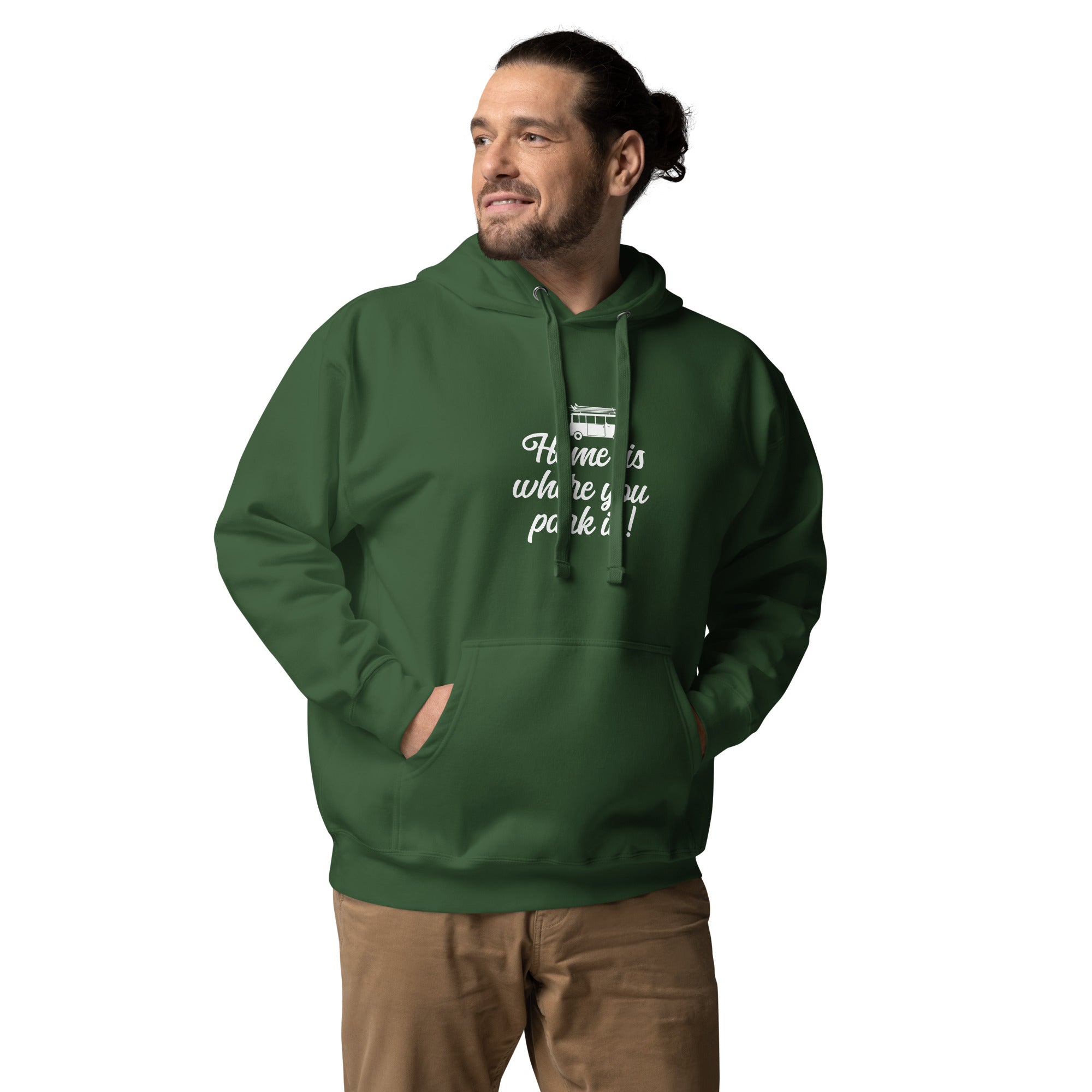 Unisex Cotton Hoodie White Surf Combi Home is where you park it