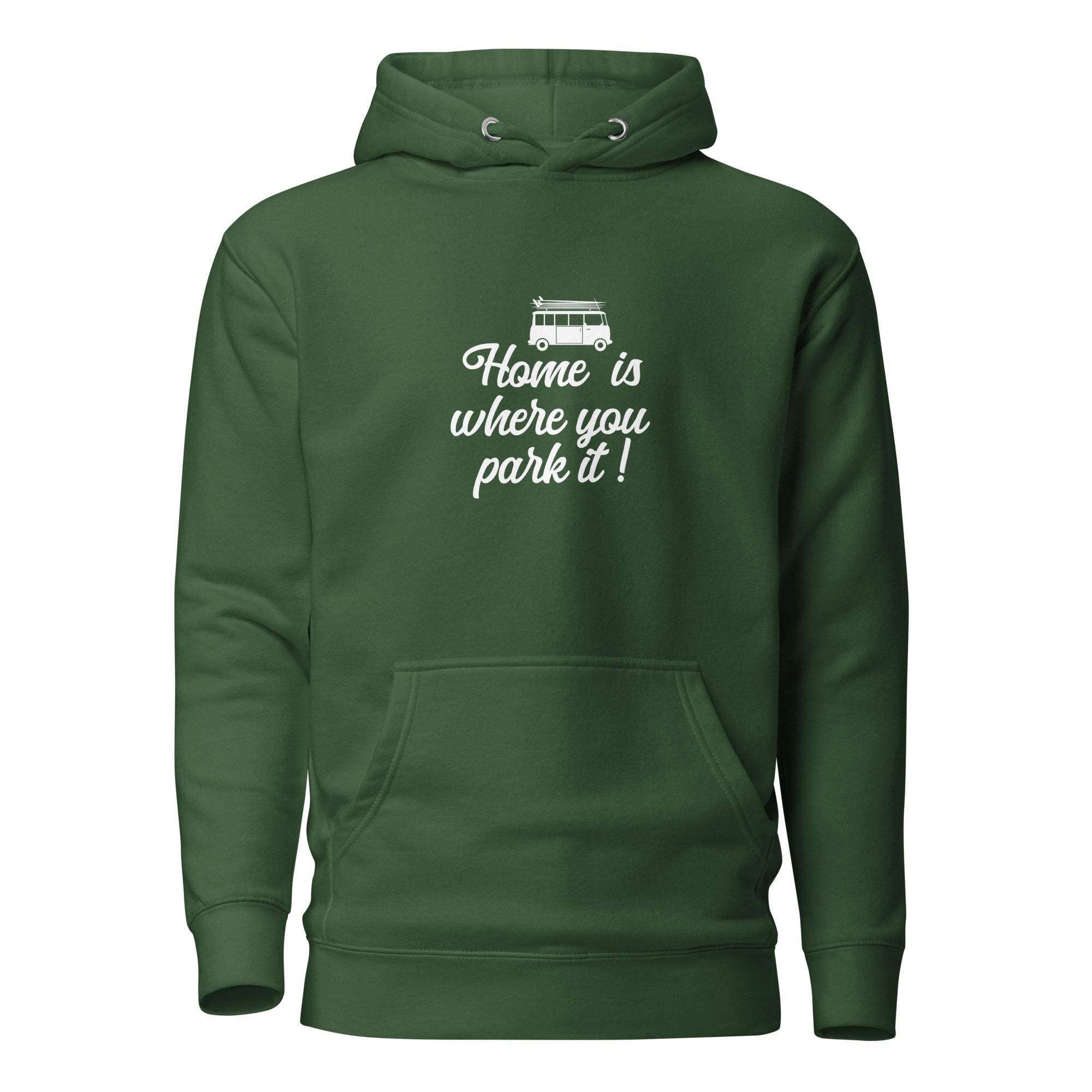 Unisex Cotton Hoodie White Surf Combi Home is where you park it