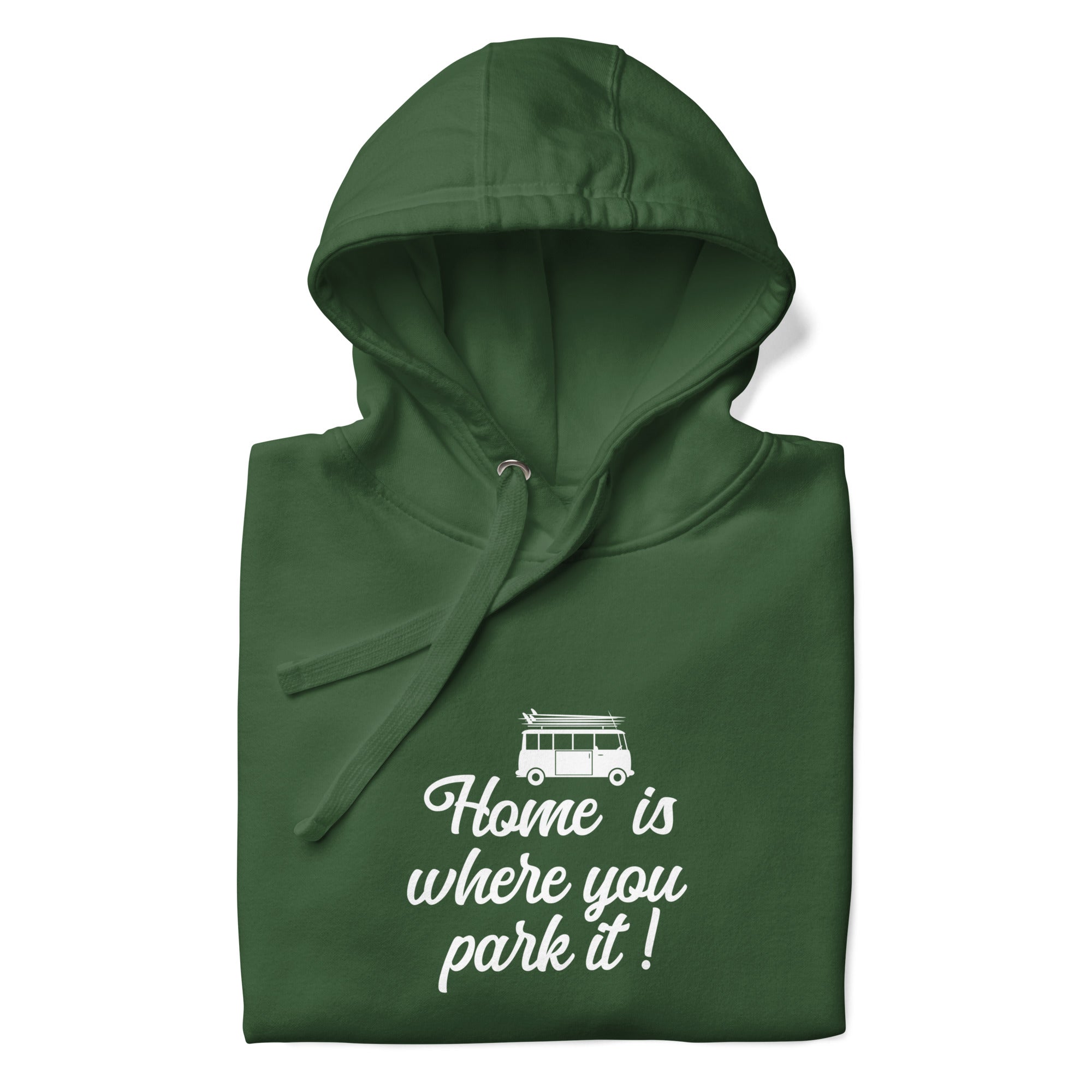 Unisex Cotton Hoodie White Surf Combi Home is where you park it