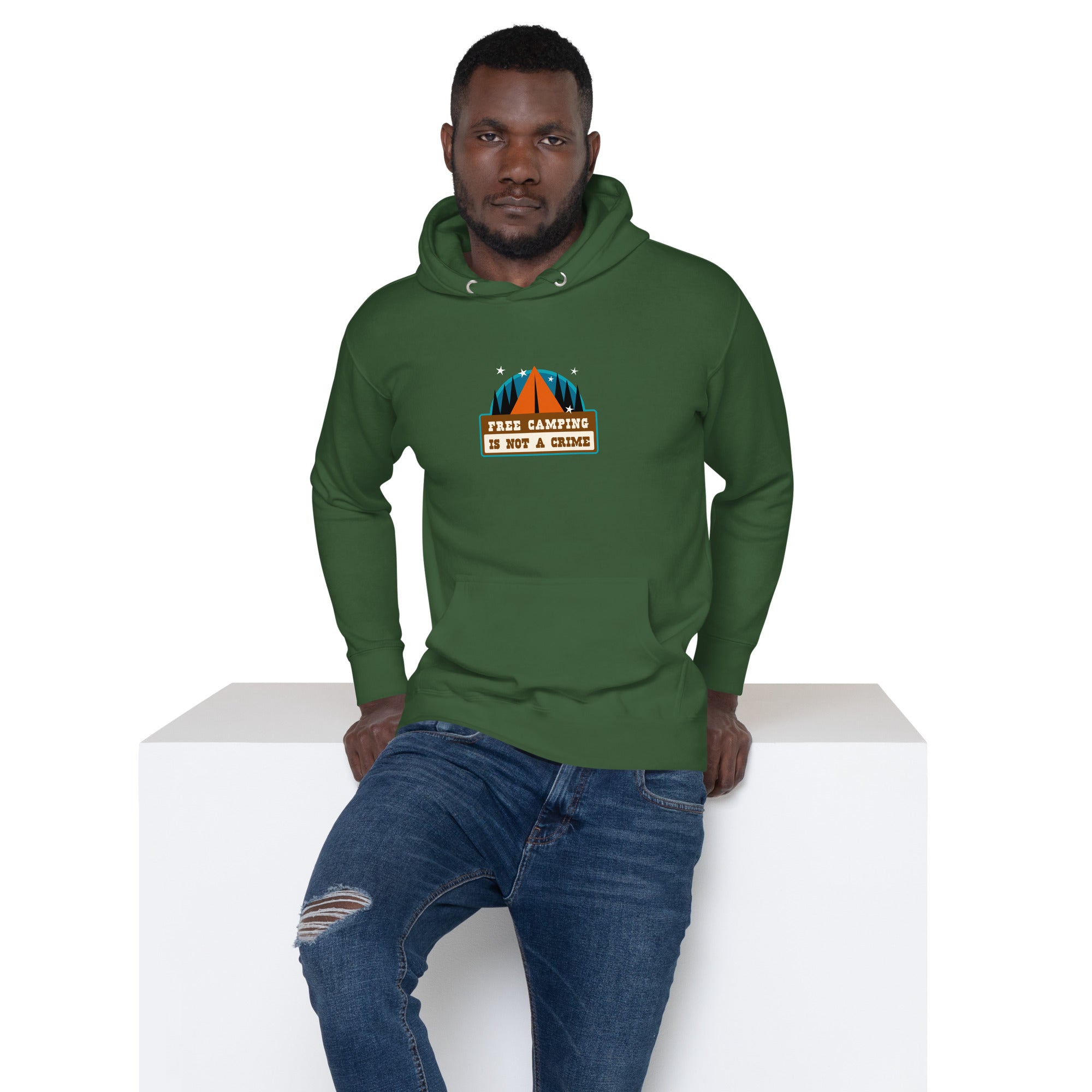 Unisex Cotton Hoodie Free camping is not a crime graphic