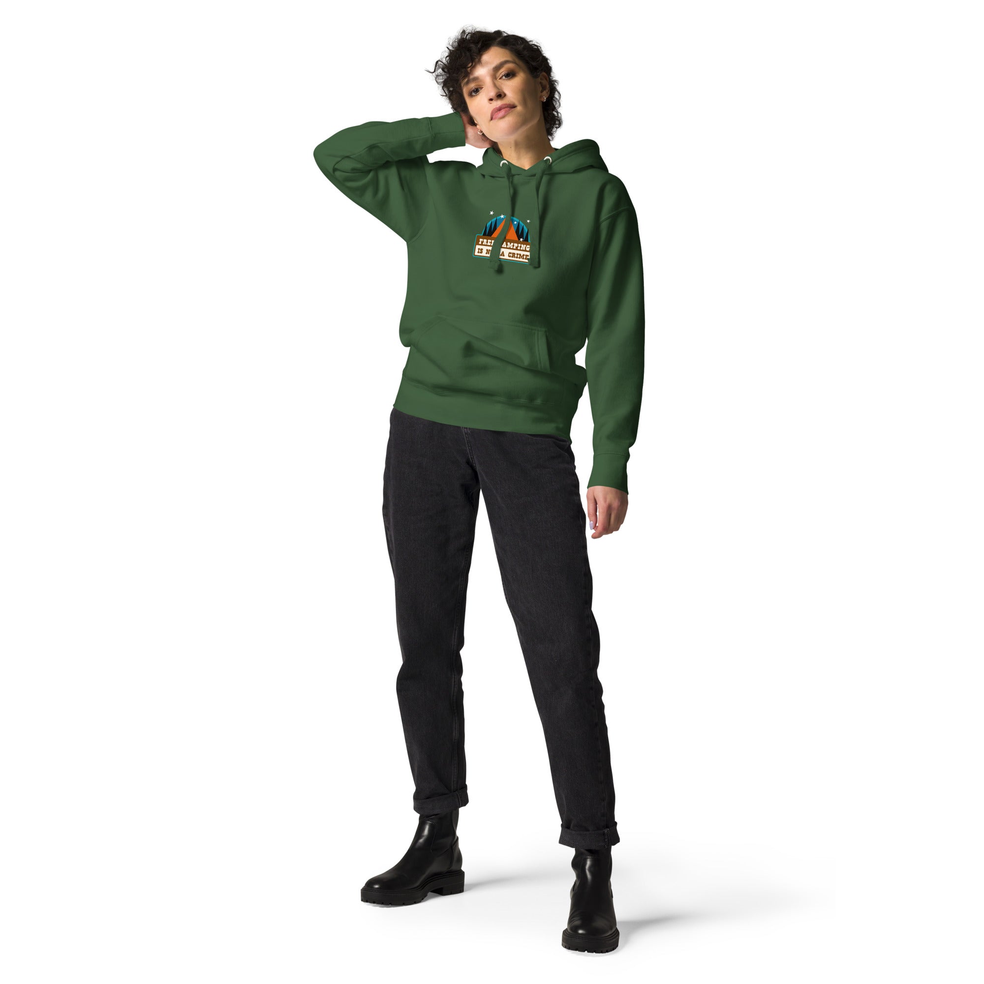 Unisex Cotton Hoodie Free camping is not a crime graphic
