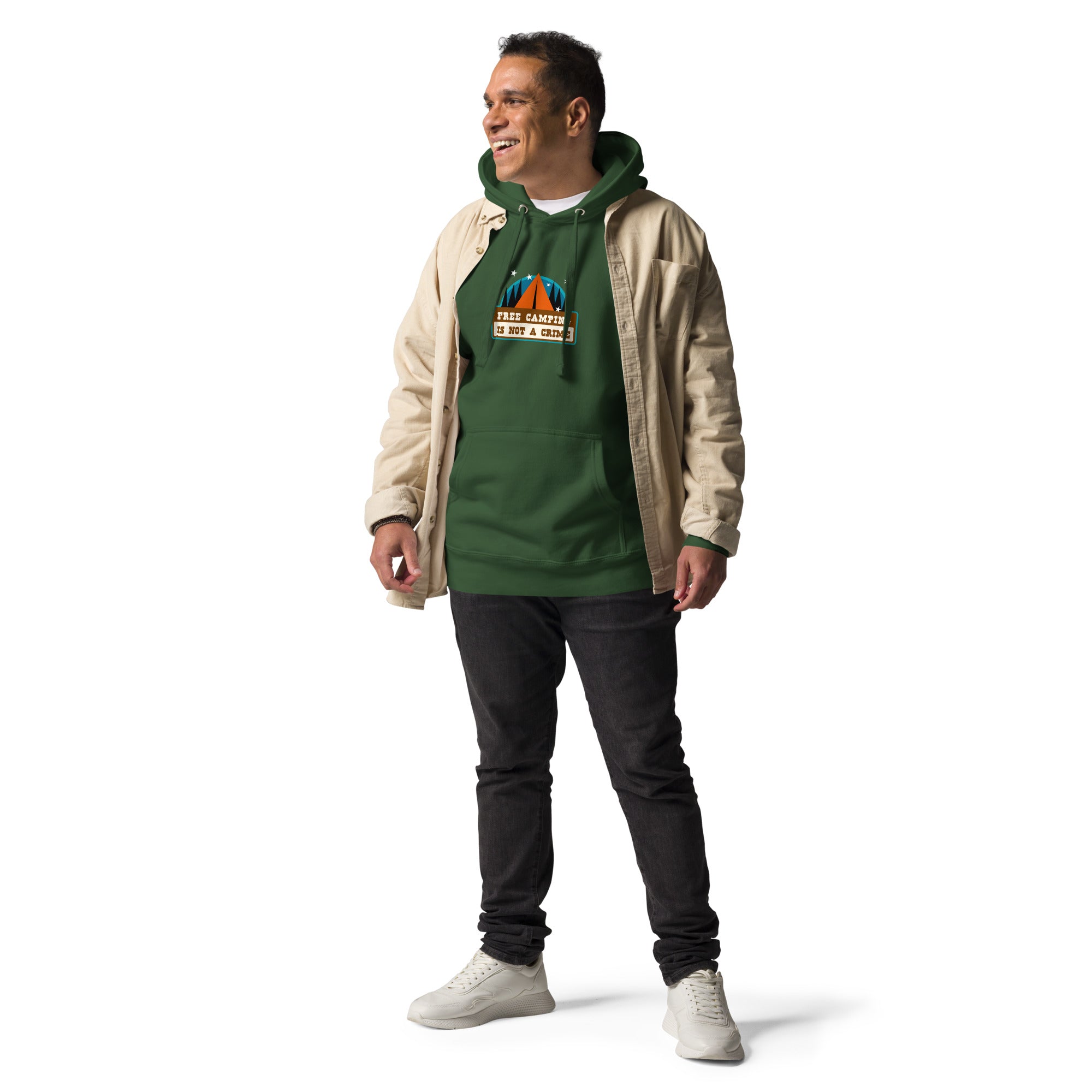 Unisex Cotton Hoodie Free camping is not a crime graphic