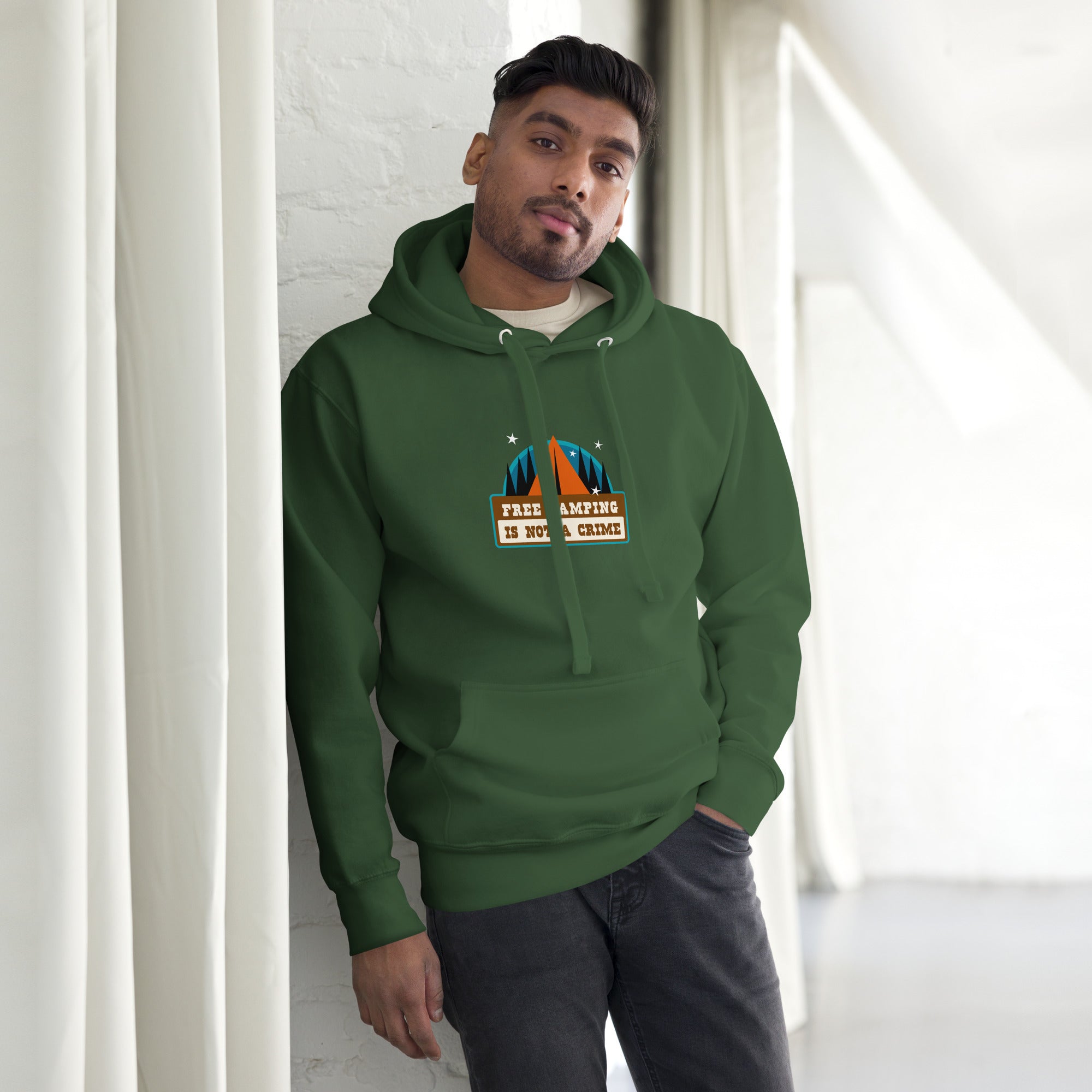 Unisex Cotton Hoodie Free camping is not a crime graphic
