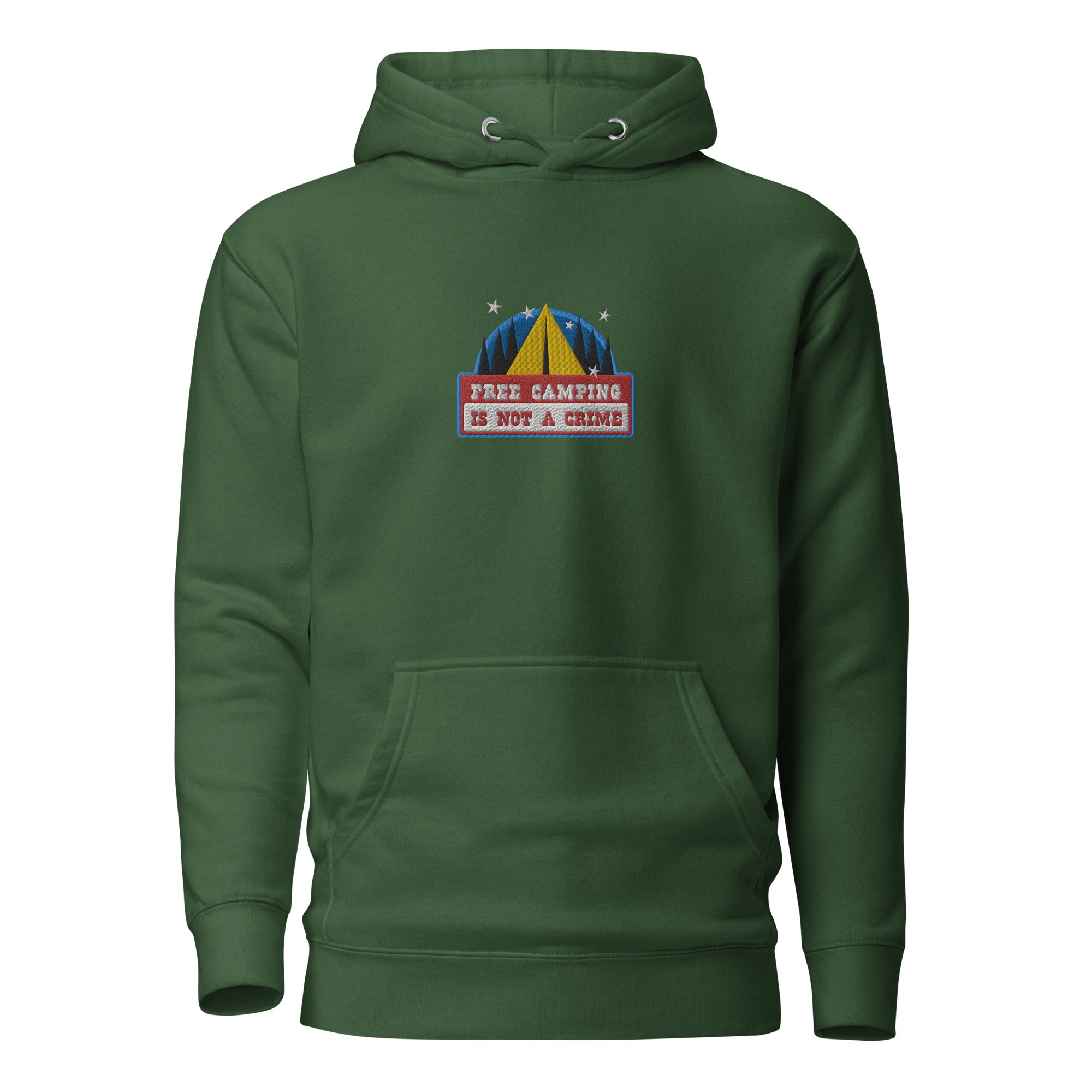 Unisex Cotton Hoodie Free camping is not a crime graphic embroidered pattern