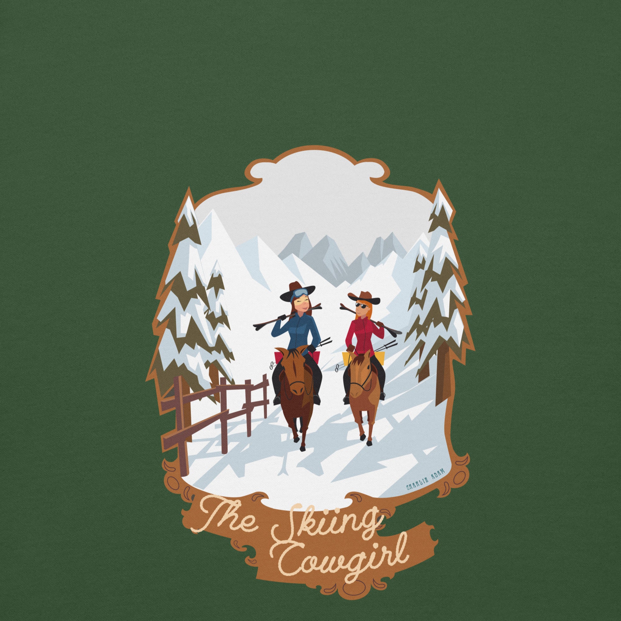 Sweat à capuche unisexe en coton The Skiing Cowgirl