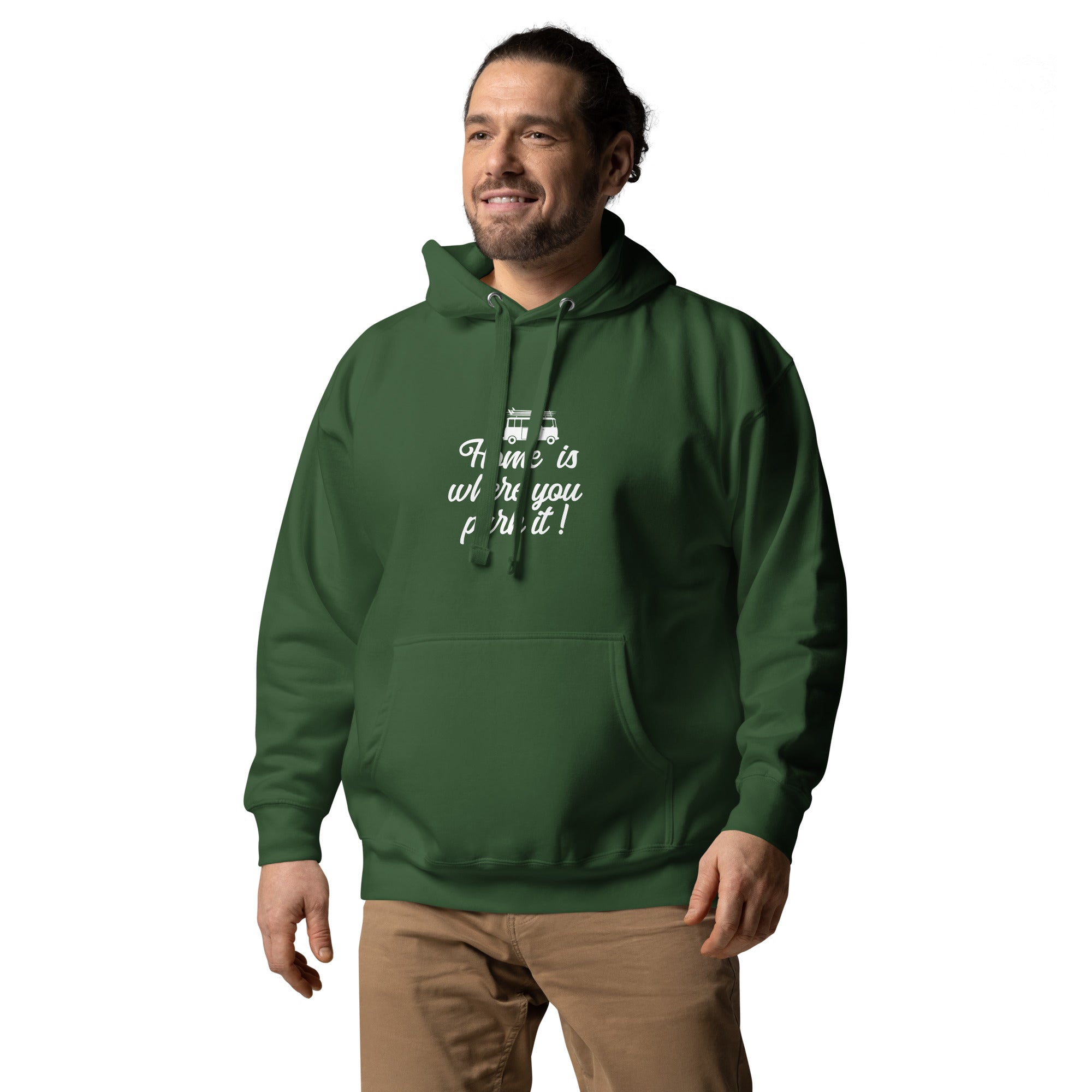 Unisex Cotton Hoodie White Surf Combi Home is where you park it