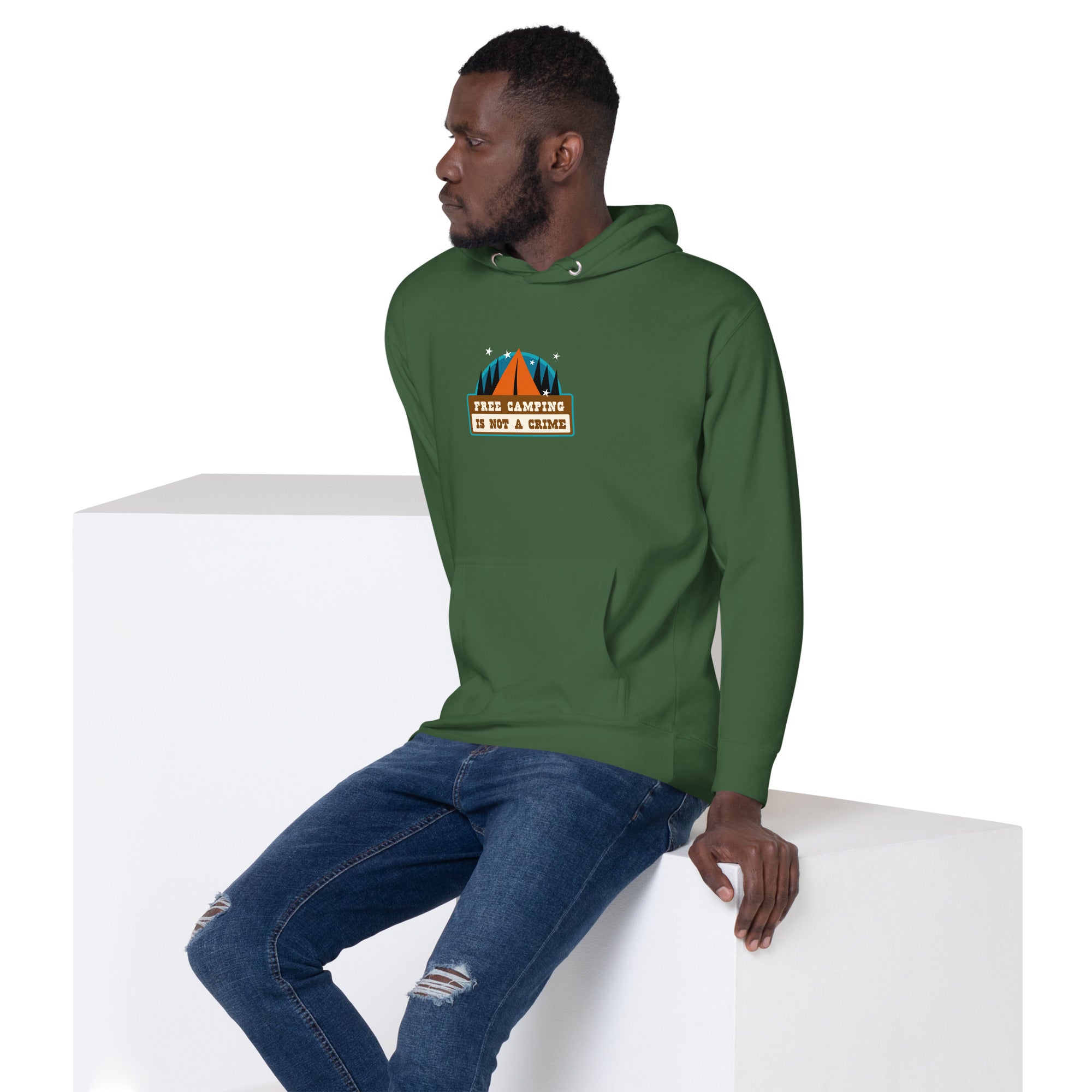 Unisex Cotton Hoodie Free camping is not a crime graphic