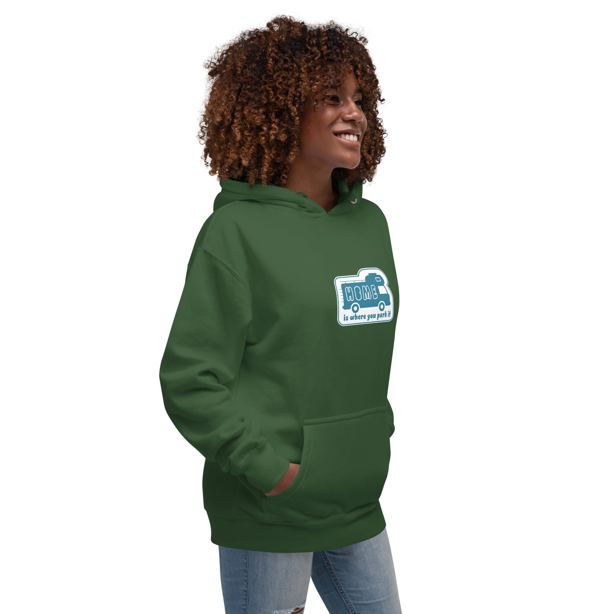 Unisex Cotton Hoodie Blue Camper Van Home is where you park it