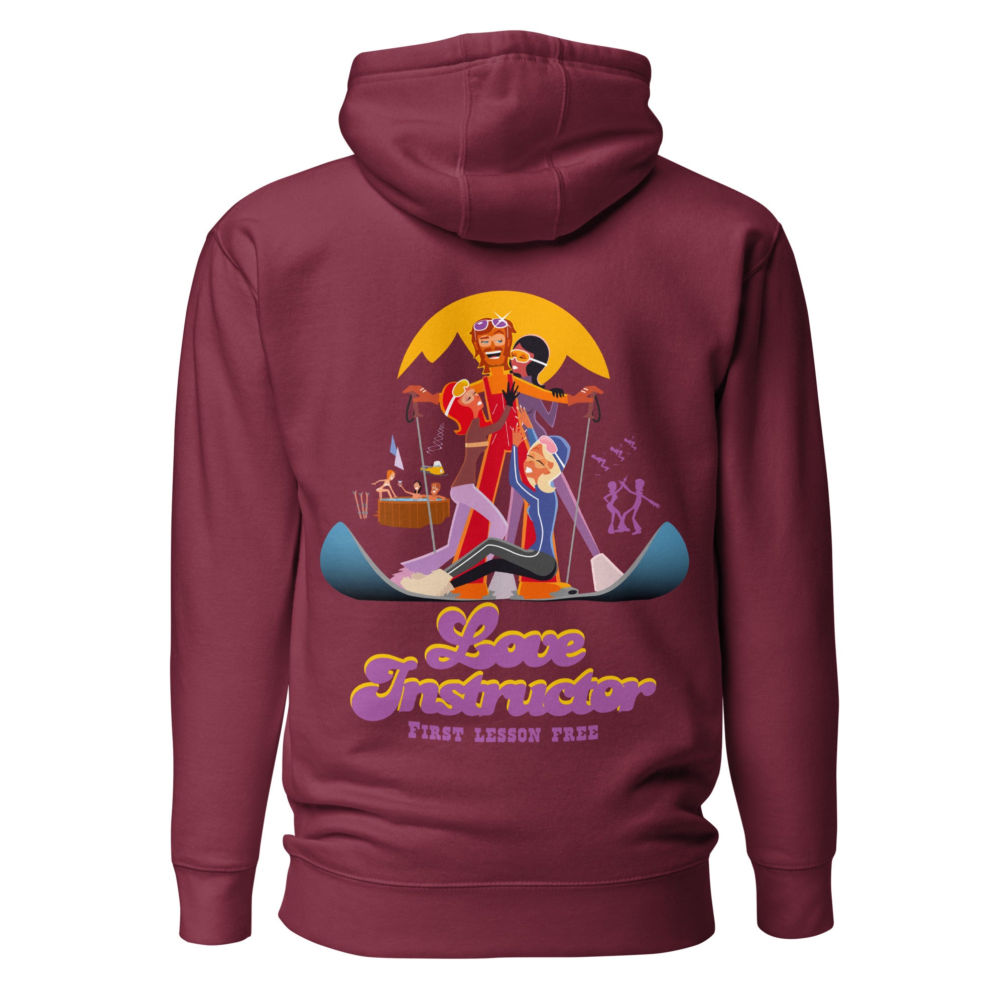 Sweat à capuche unisexe en coton Love Instructor First Lesson free grand motif dans le dos