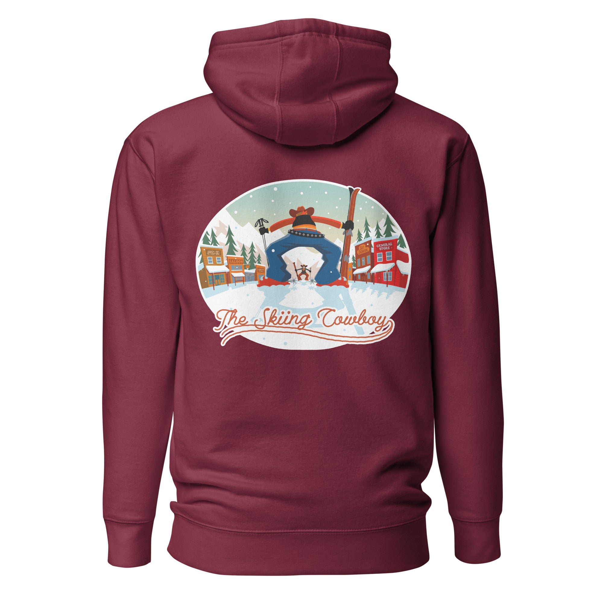 Sweat à capuche unisexe en coton Ski Fight at OK Corral (face & dos)