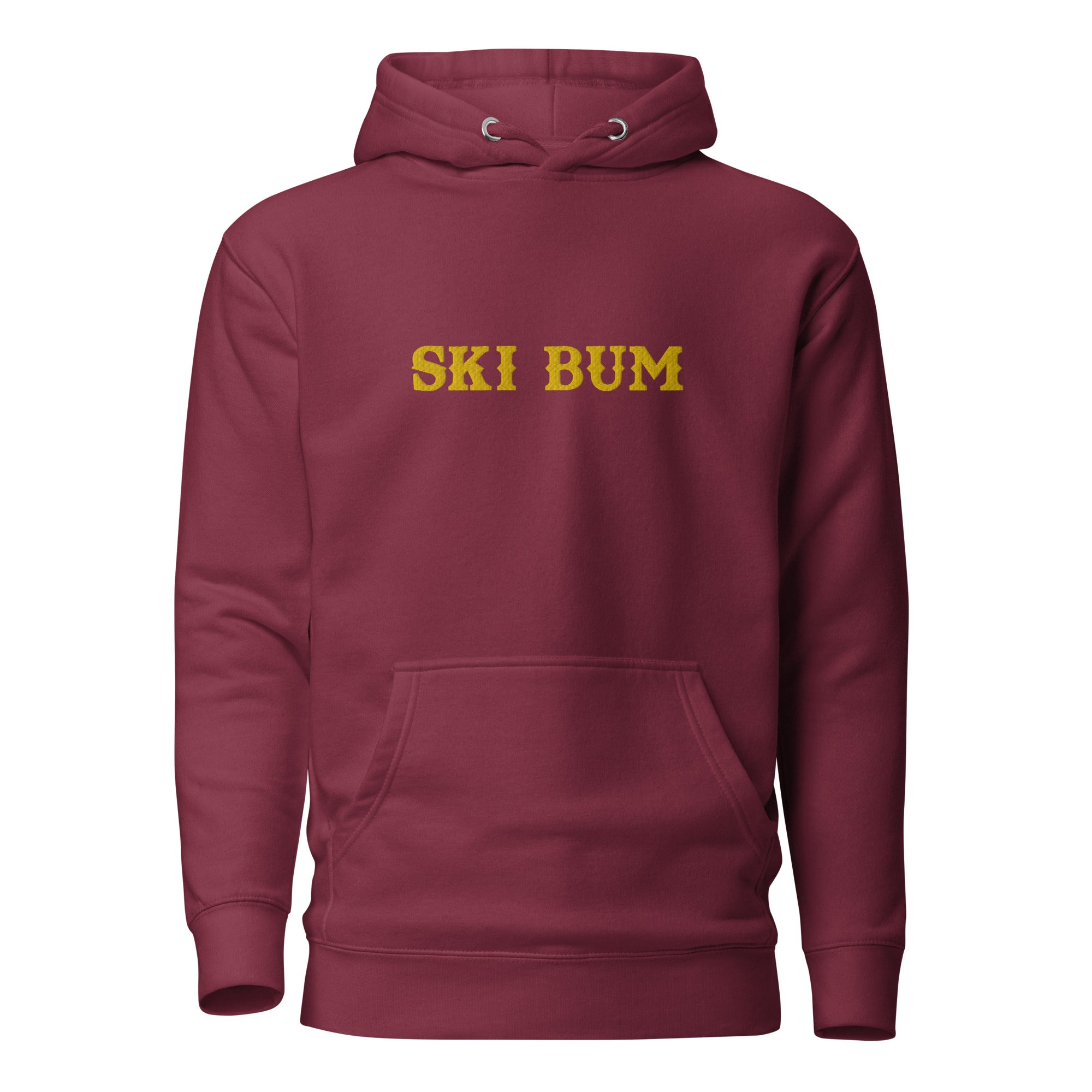 Sweat à capuche unisexe en coton Ski Bum Gold brodé