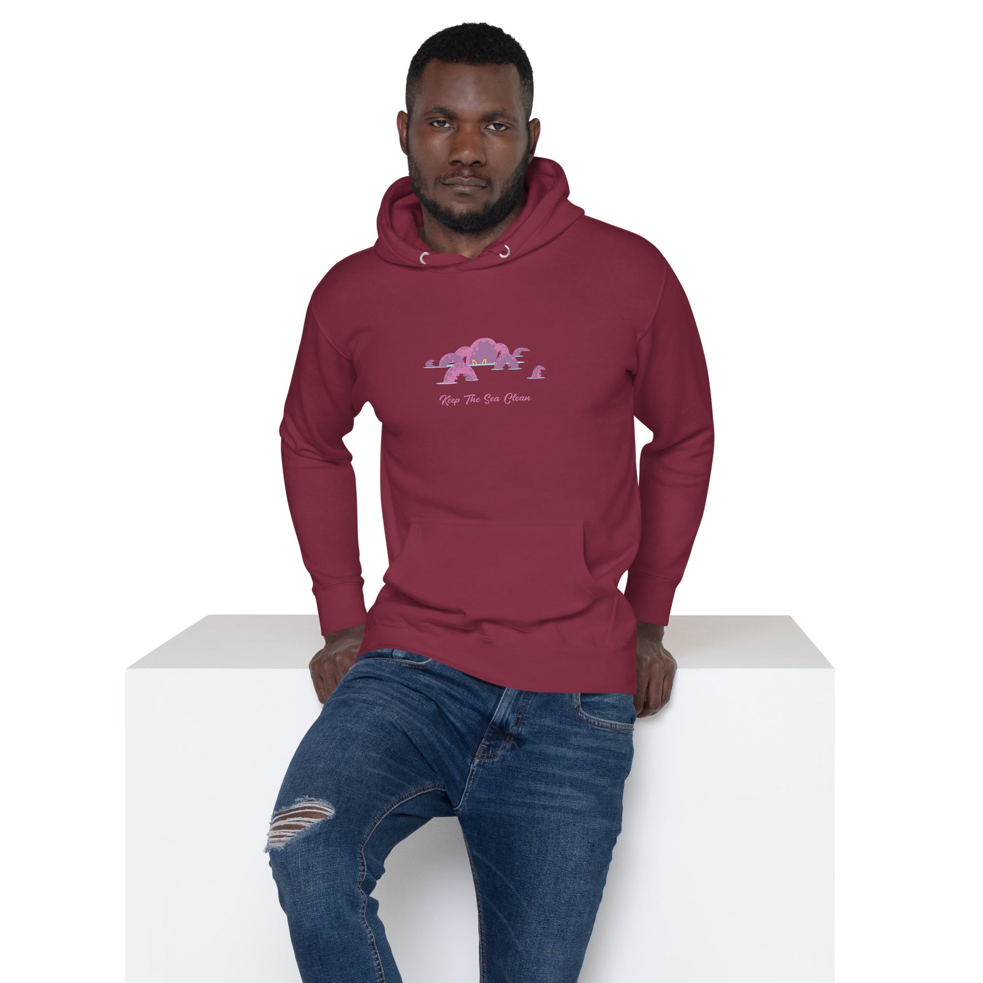Unisex Cotton Hoodie Octopus Purple