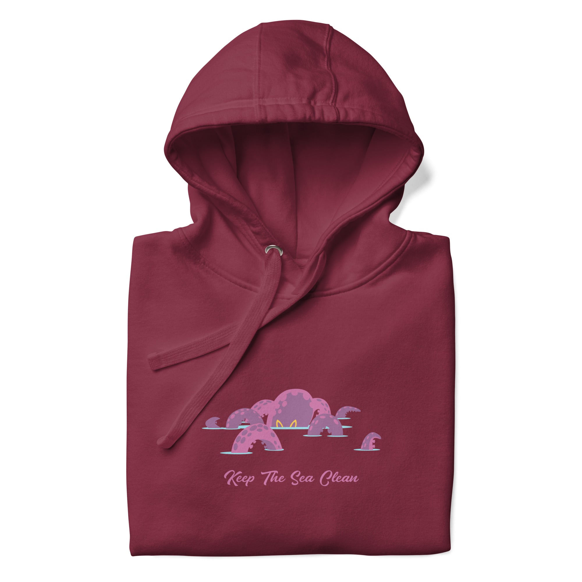 Unisex Cotton Hoodie Octopus Purple