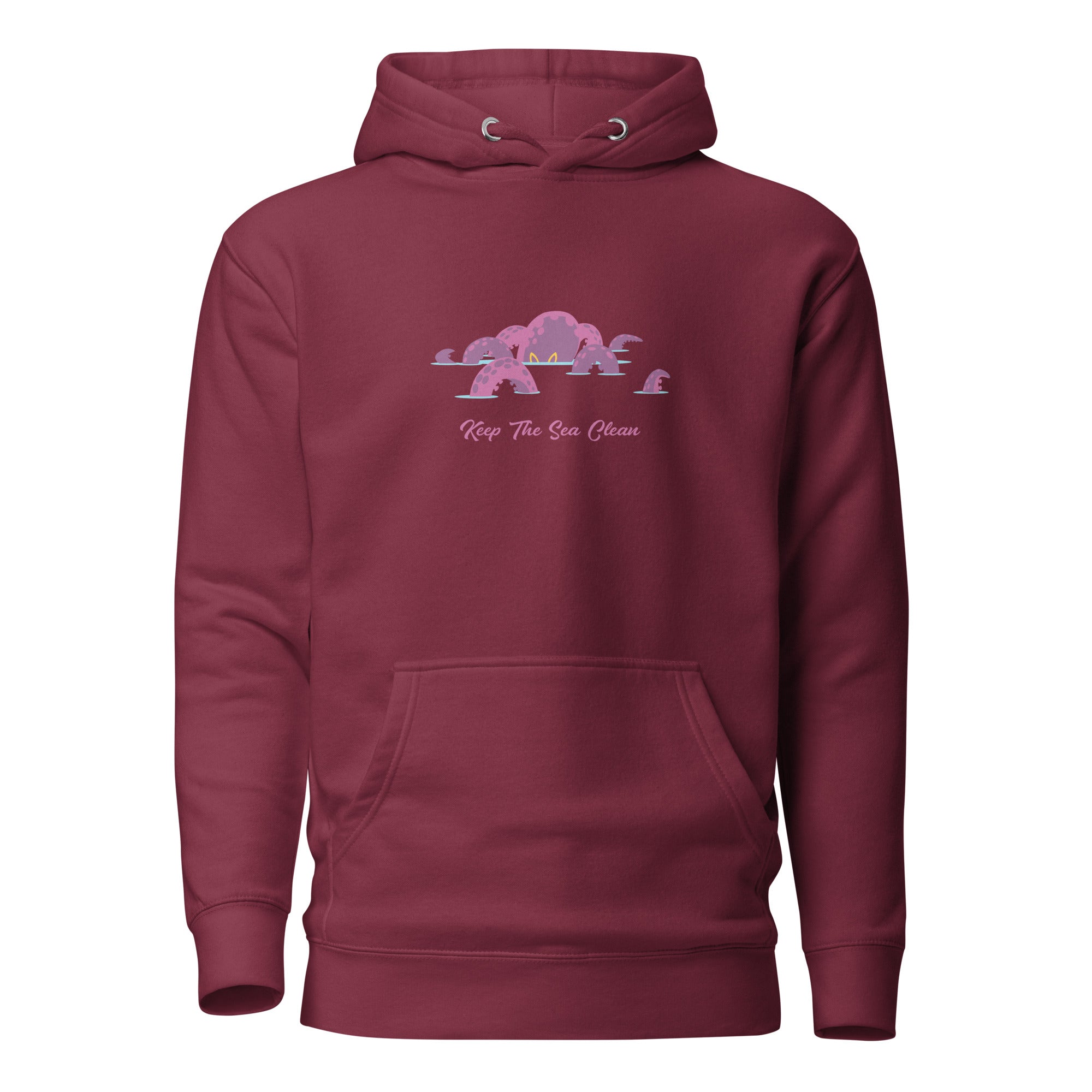 Unisex Cotton Hoodie Octopus Purple