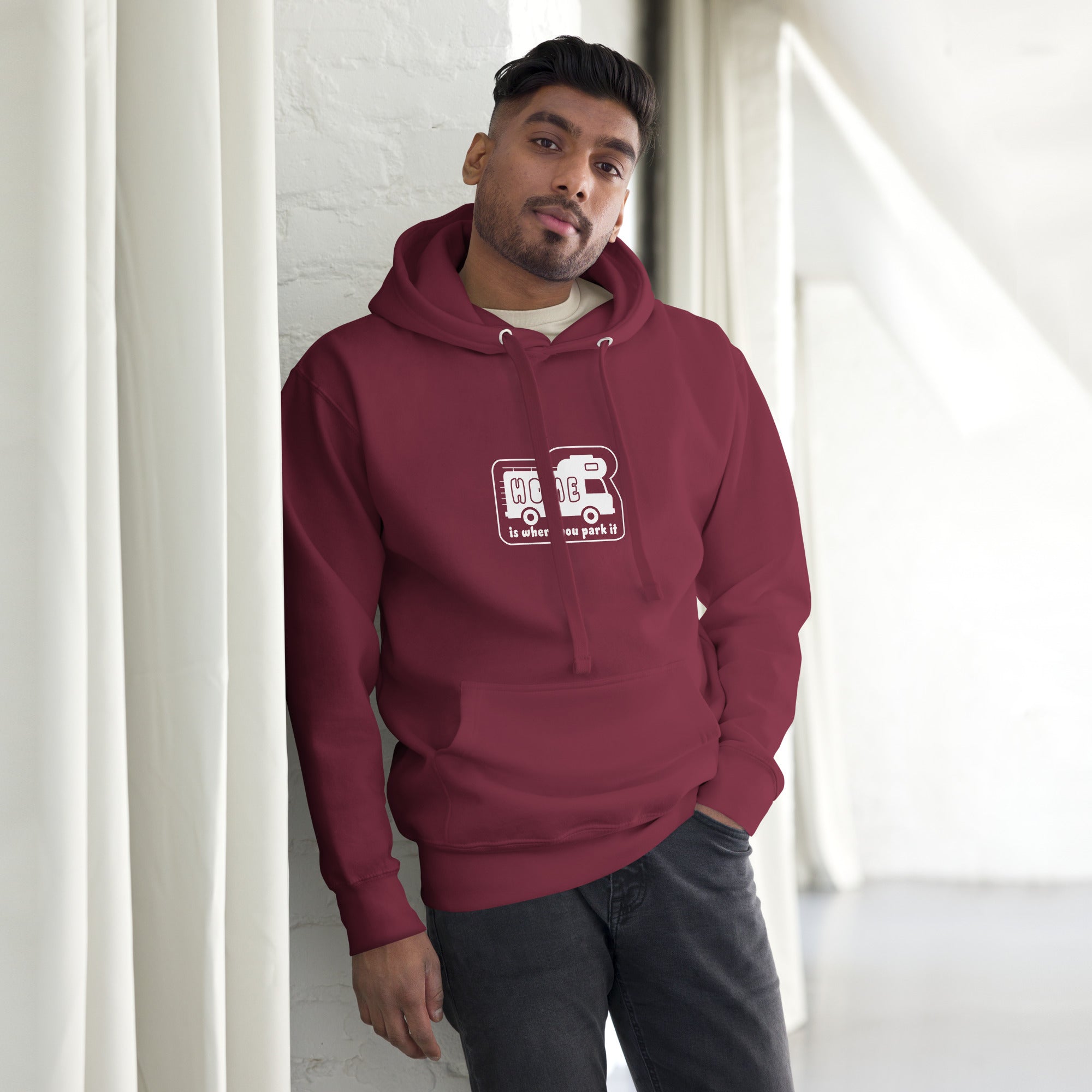 Unisex Cotton Hoodie White Camper Van Home is where you park it