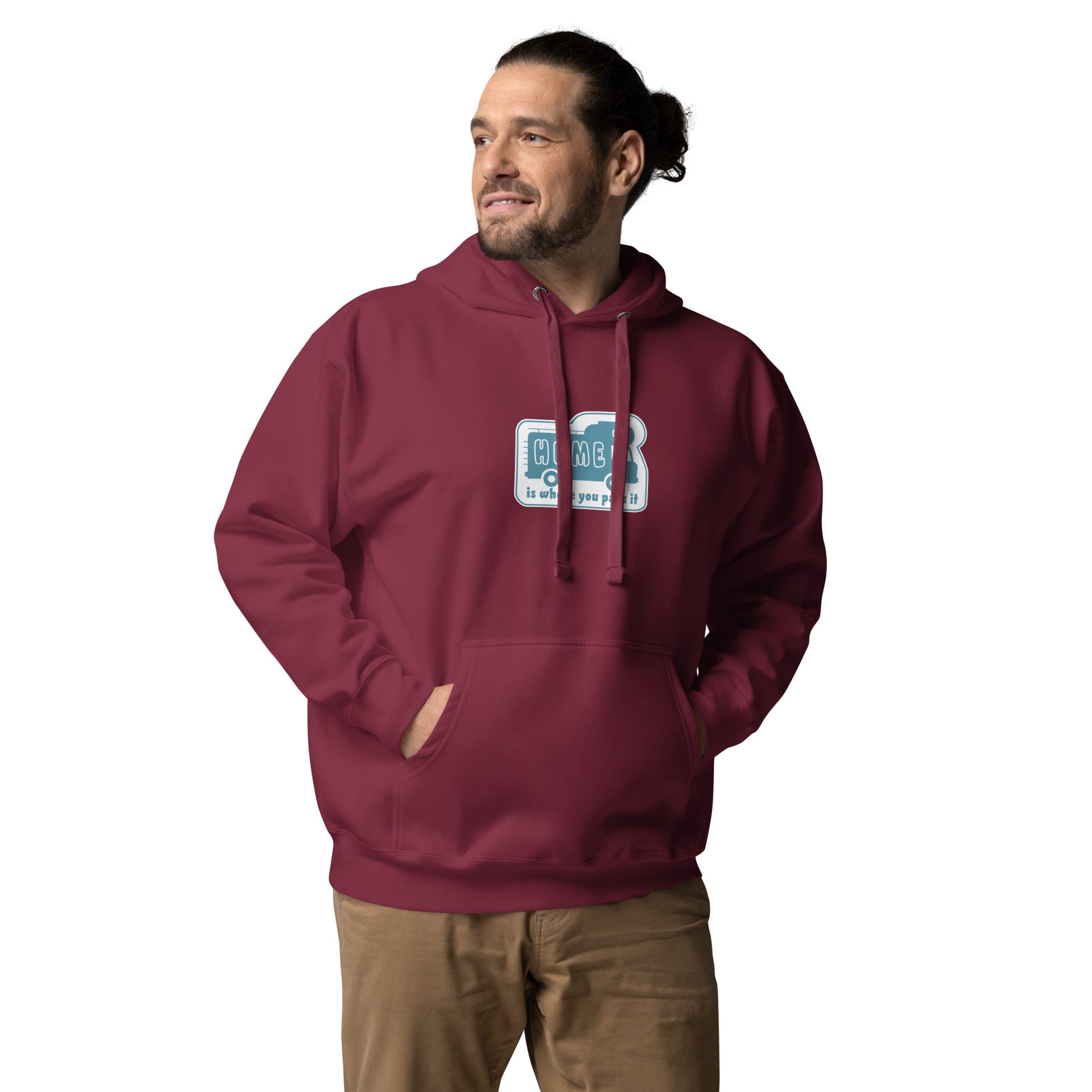 Unisex Cotton Hoodie Blue Camper Van Home is where you park it