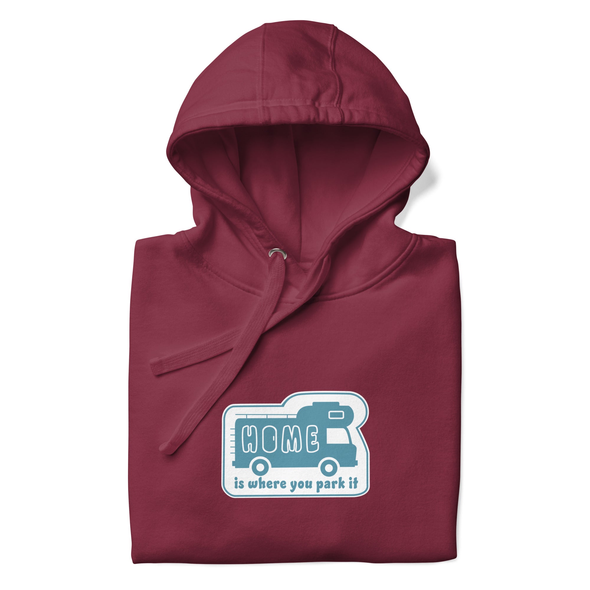 Unisex Cotton Hoodie Blue Camper Van Home is where you park it