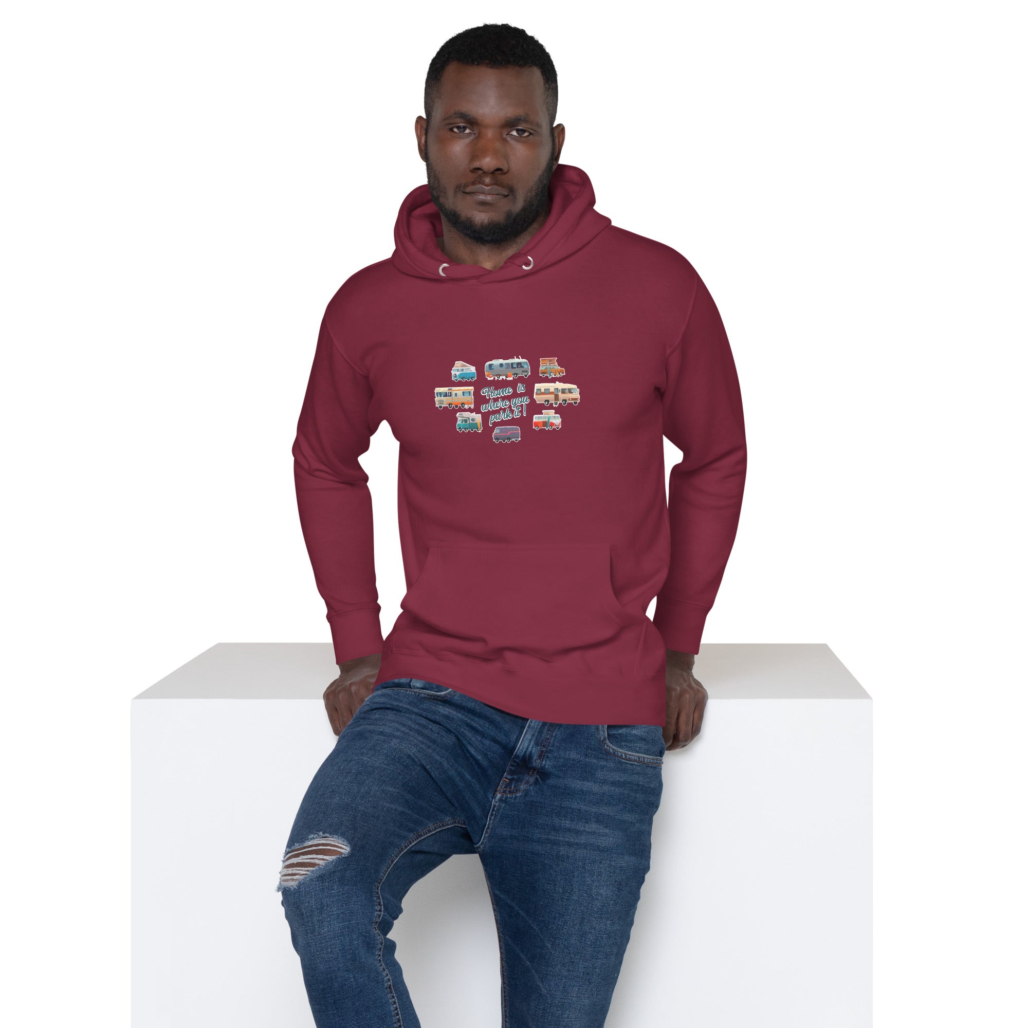 Unisex Cotton Hoodie Square Vintage Campers