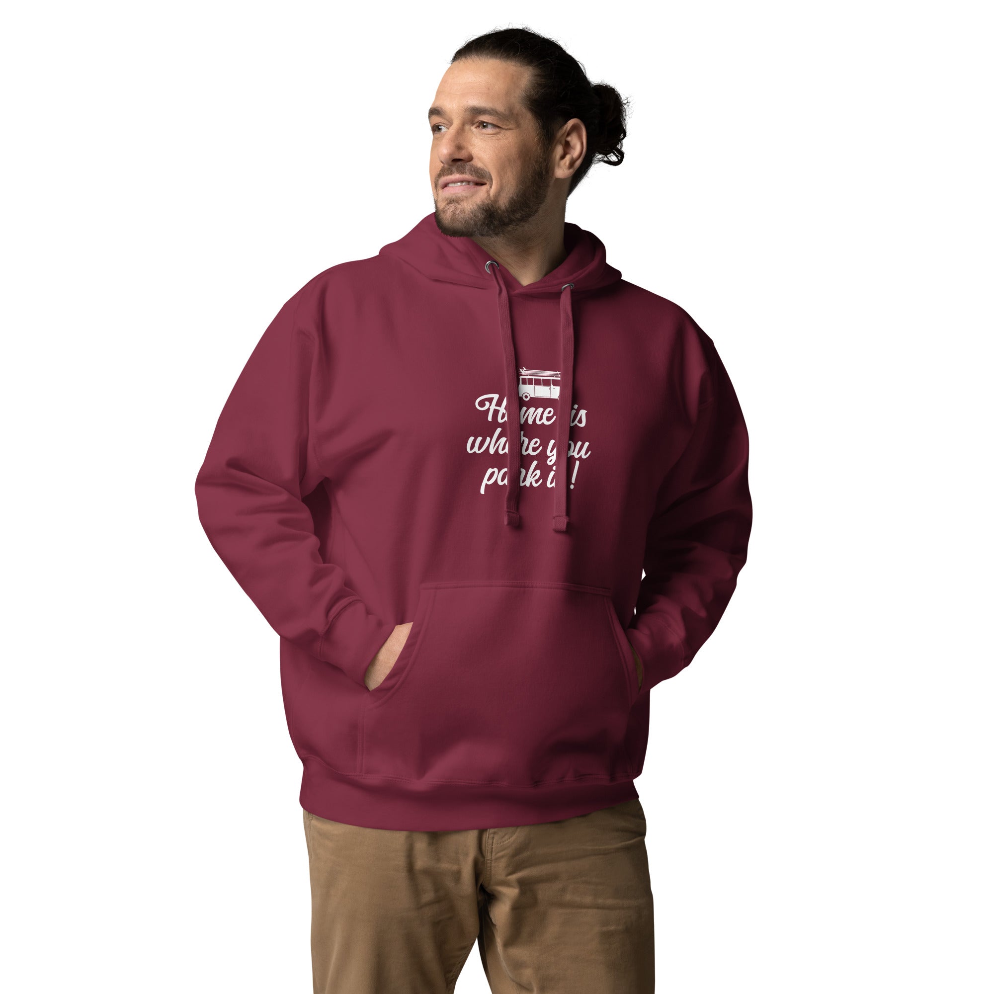 Unisex Cotton Hoodie White Surf Combi Home is where you park it