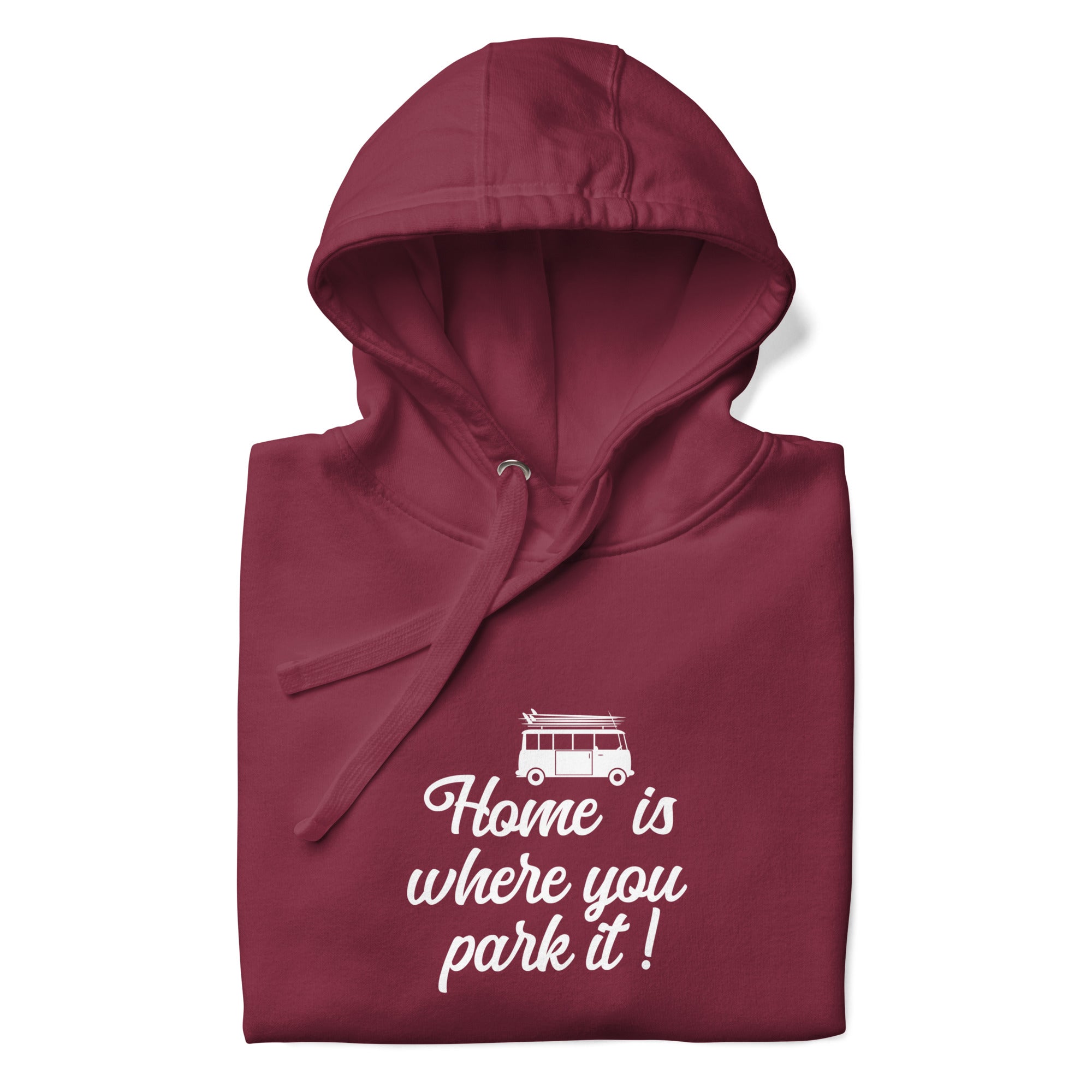 Unisex Cotton Hoodie White Surf Combi Home is where you park it