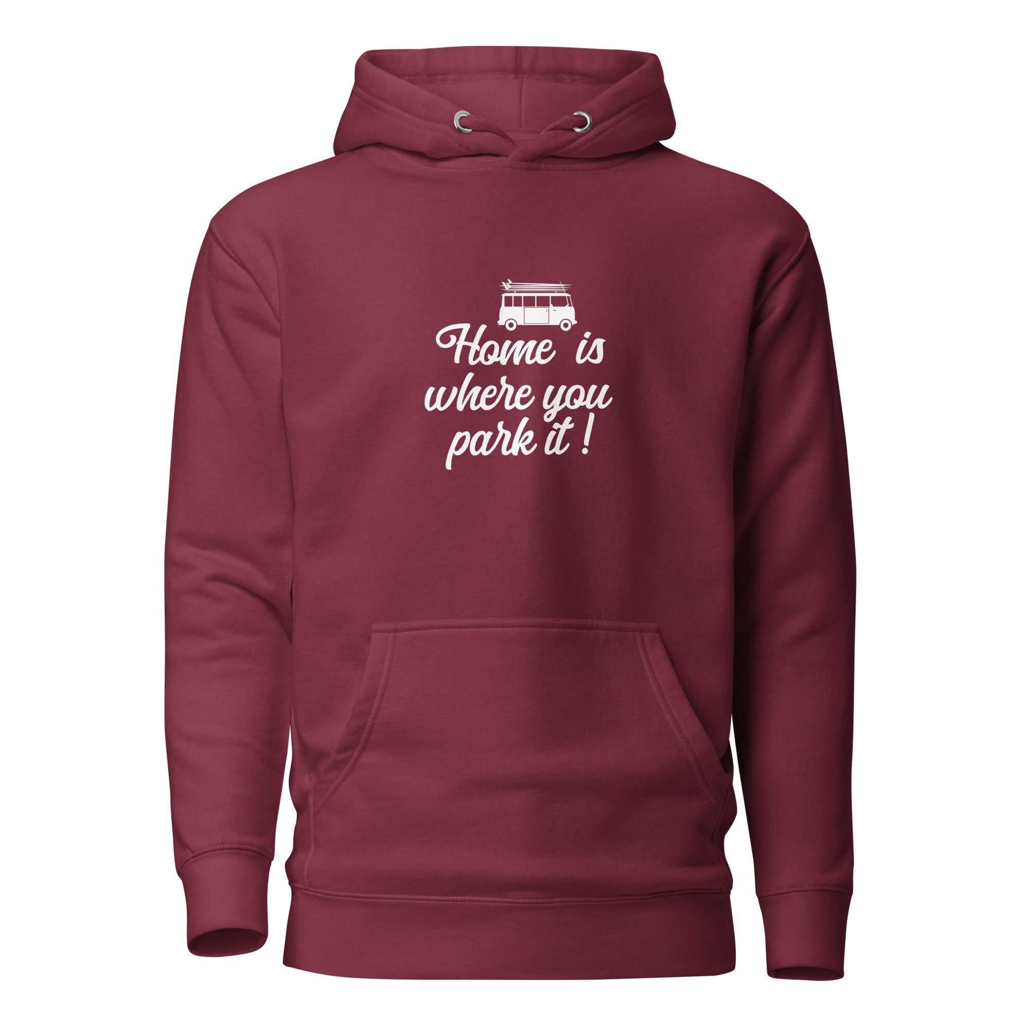 Unisex Cotton Hoodie White Surf Combi Home is where you park it