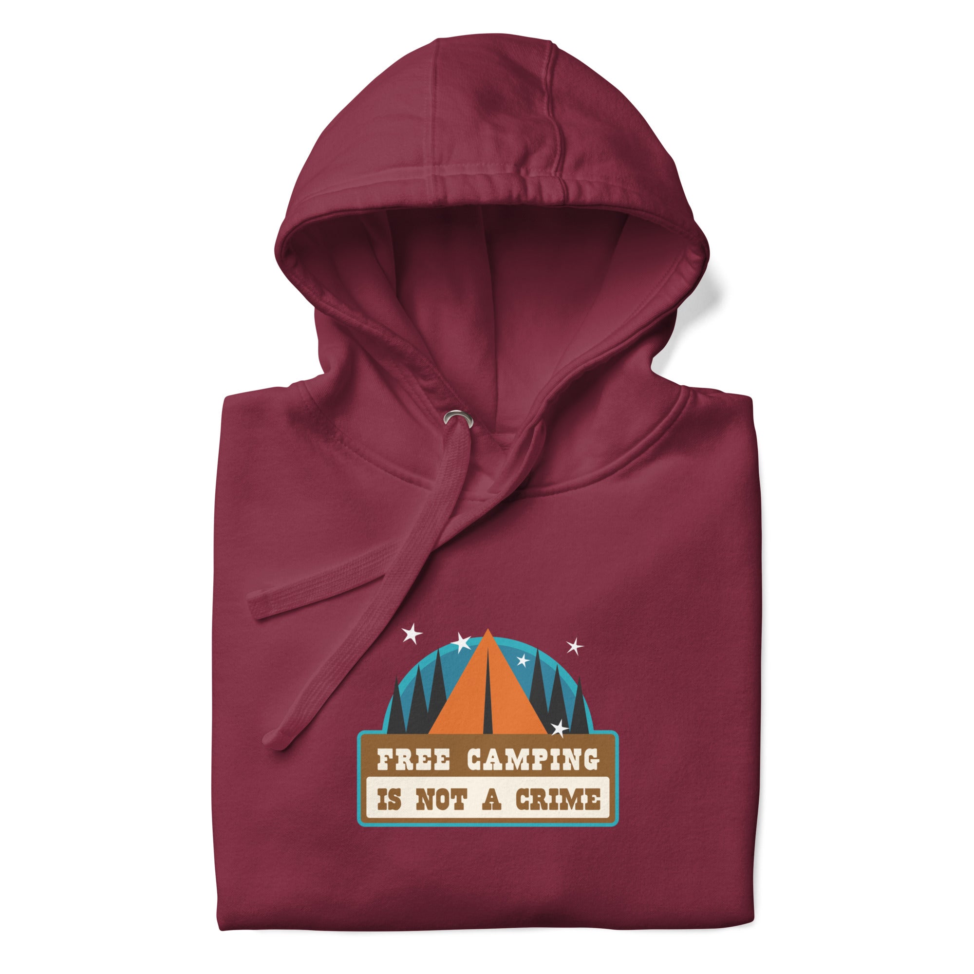 Unisex Cotton Hoodie Free camping is not a crime graphic